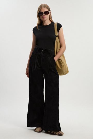 Cord Wide Leg Trouser black