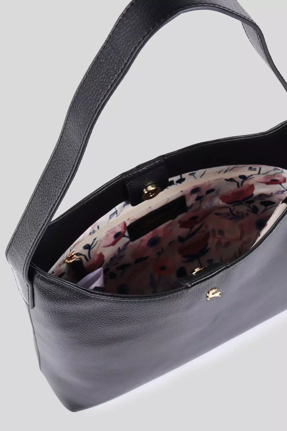 Black 'Splendore di Milano' Real Leather Hobo Shoulder Bag alternative image