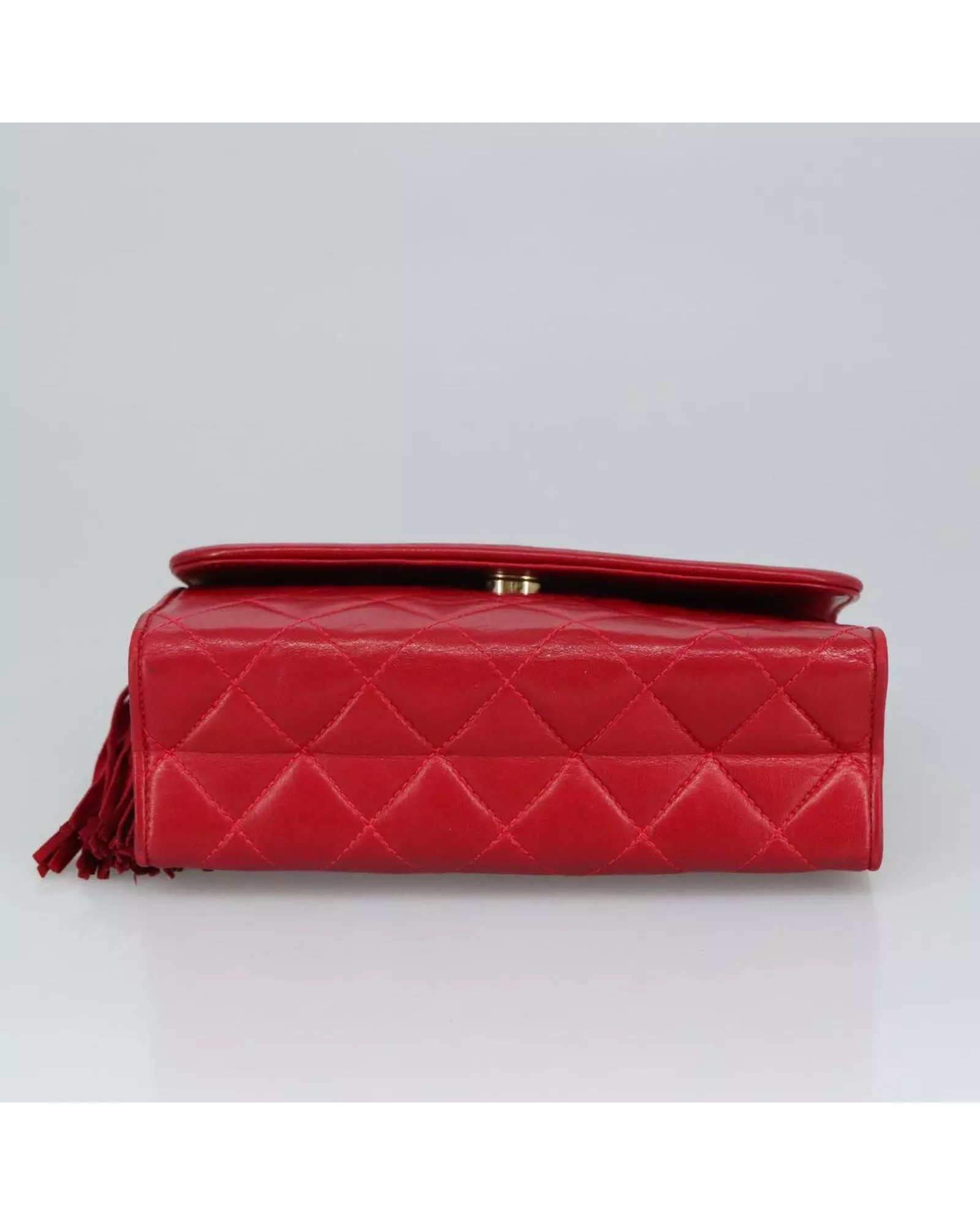 Preloved Classic Double Flap Bag Red Quilted Leather Wo Shoulder alternative image