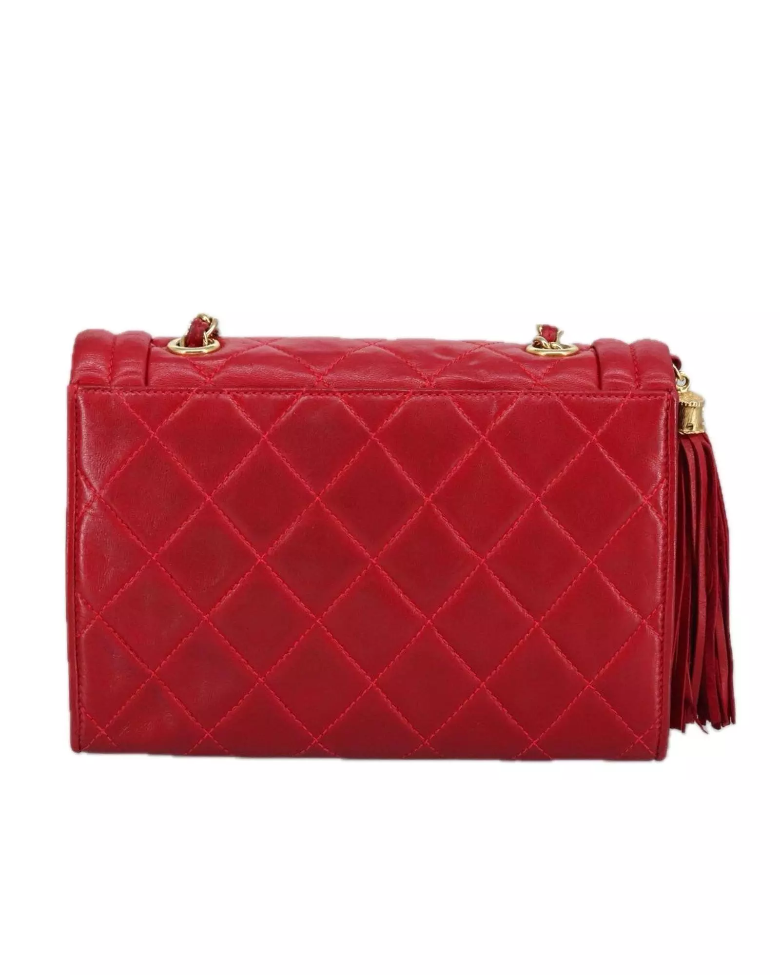 Preloved Classic Double Flap Bag Red Quilted Leather Wo Shoulder alternative image