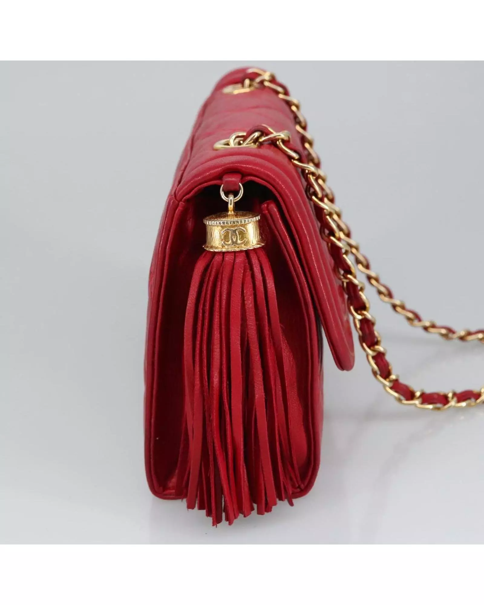 Preloved Classic Double Flap Bag Red Quilted Leather Wo Shoulder alternative image