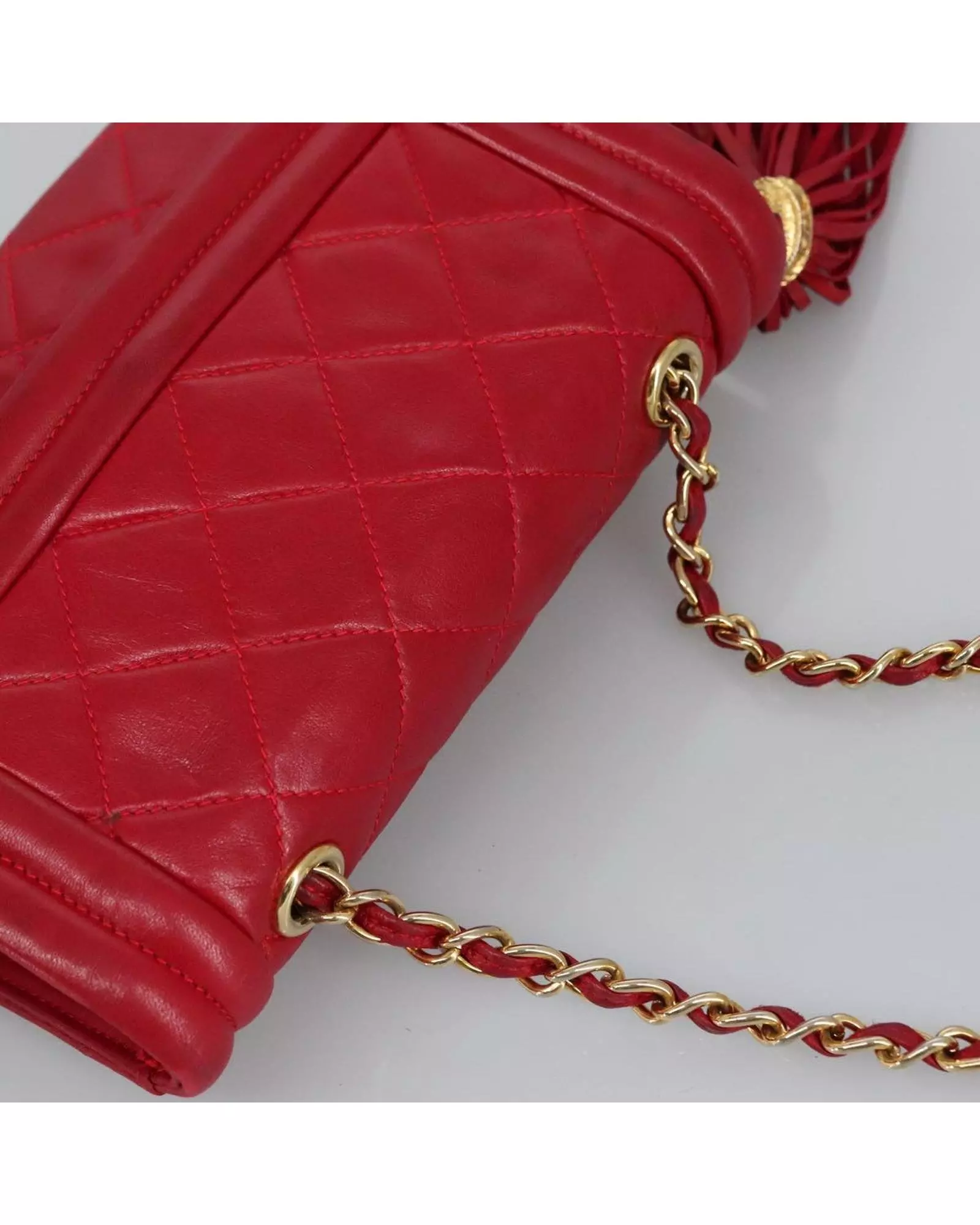 Preloved Classic Double Flap Bag Red Quilted Leather Wo Shoulder alternative image