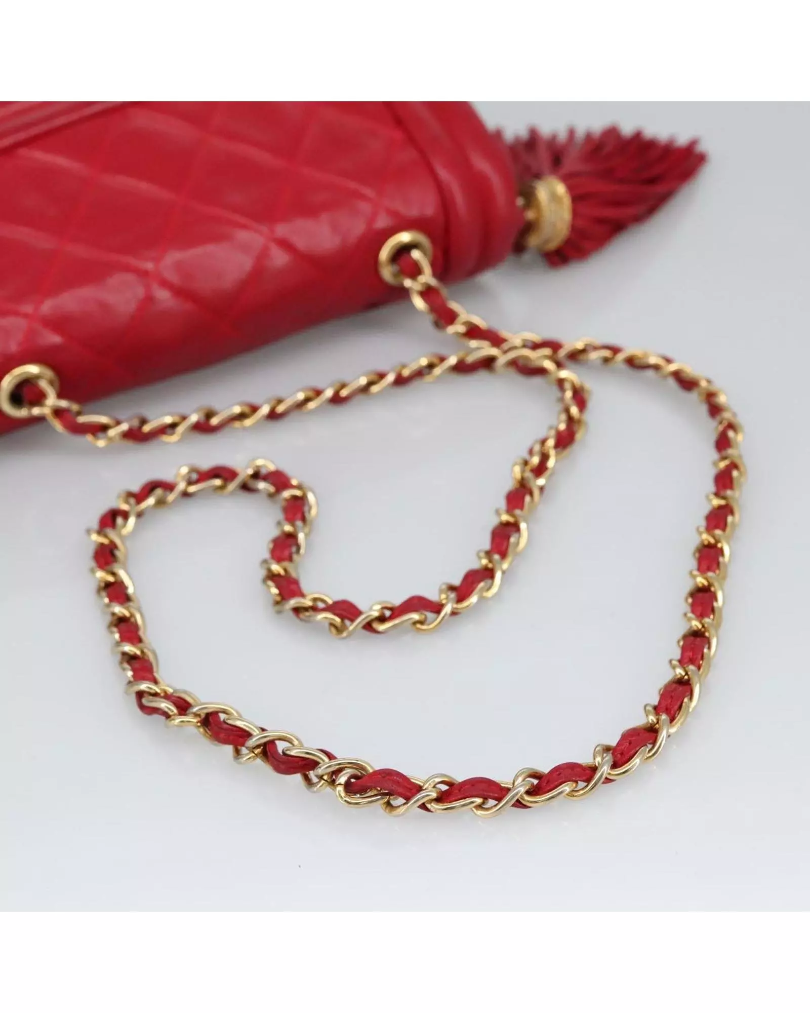 Preloved Classic Double Flap Bag Red Quilted Leather Wo Shoulder alternative image