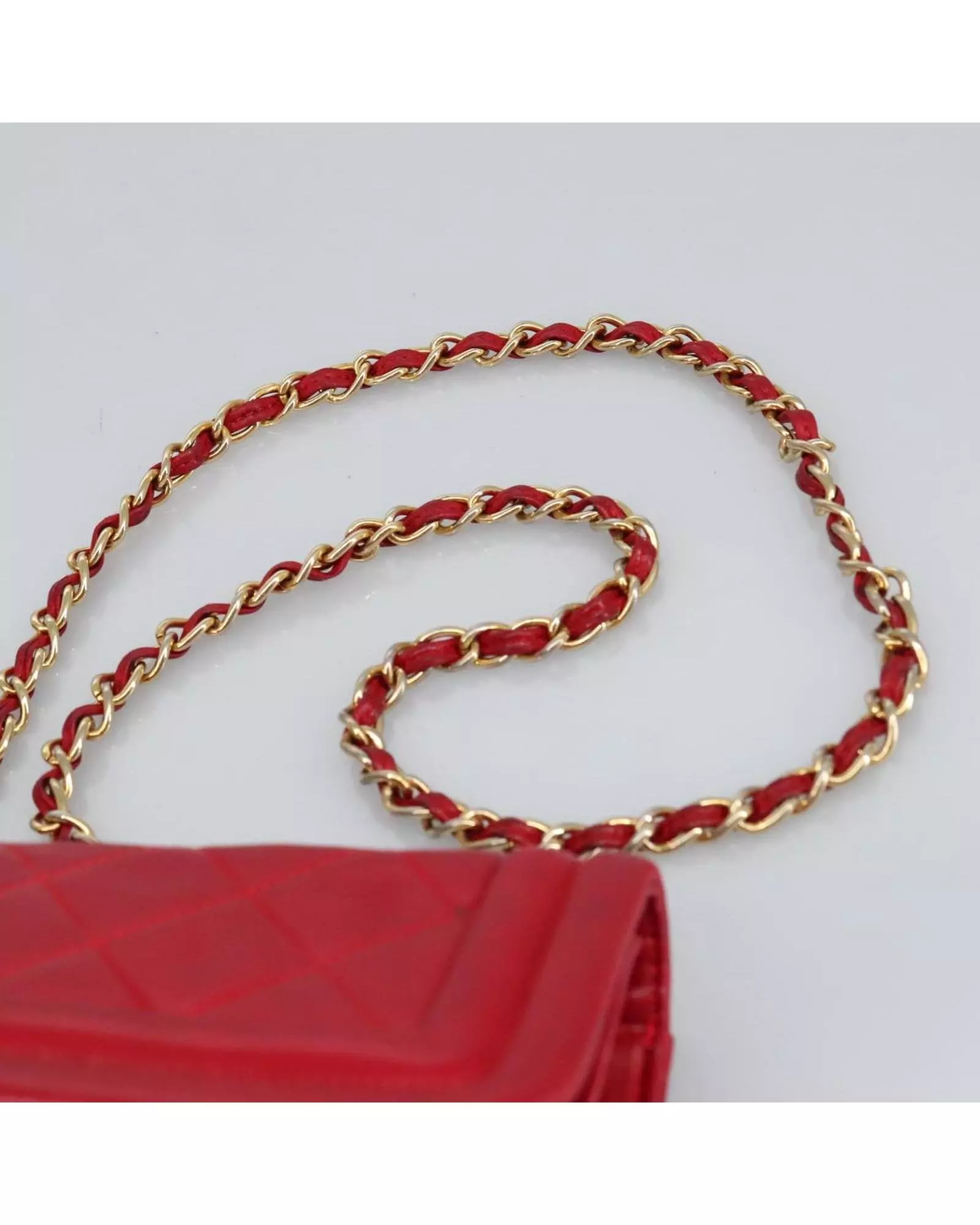 Preloved Classic Double Flap Bag Red Quilted Leather Wo Shoulder alternative image