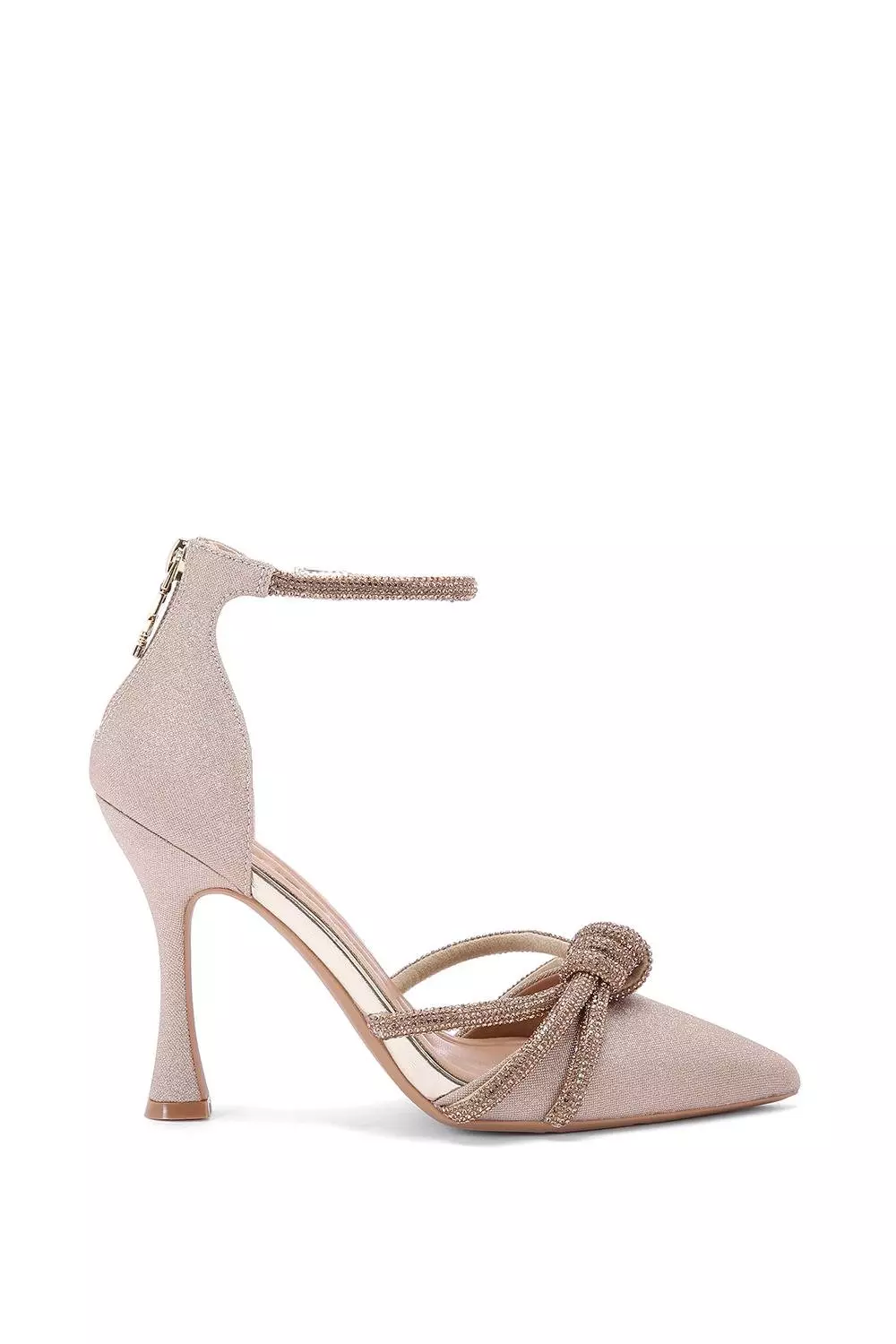 Gold 'Ava' Fabric Heels alternative image