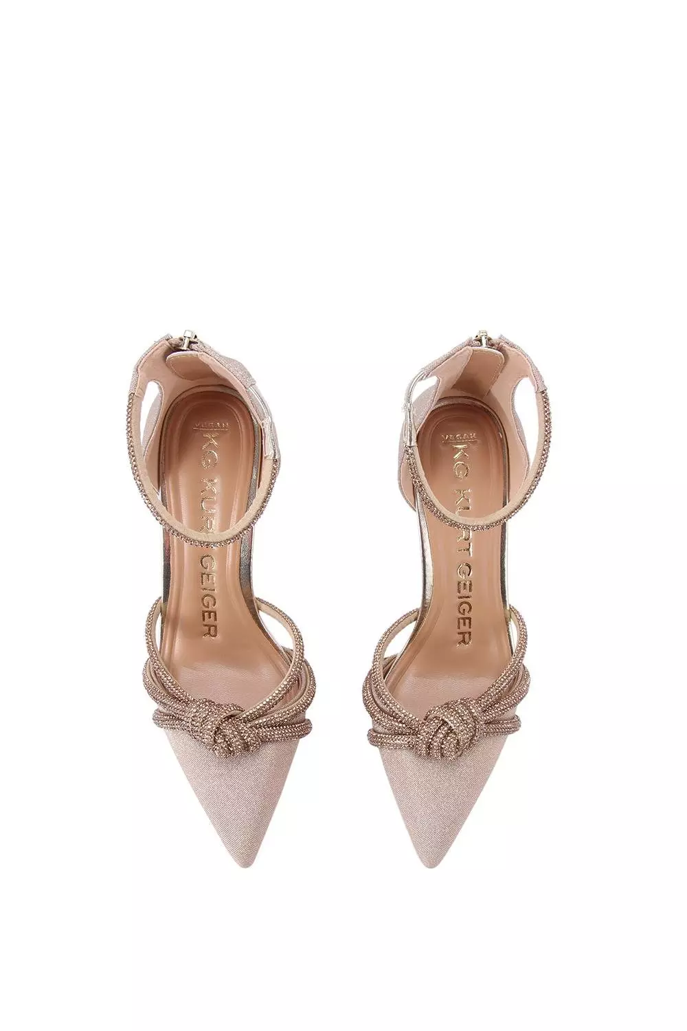 Gold 'Ava' Fabric Heels alternative image