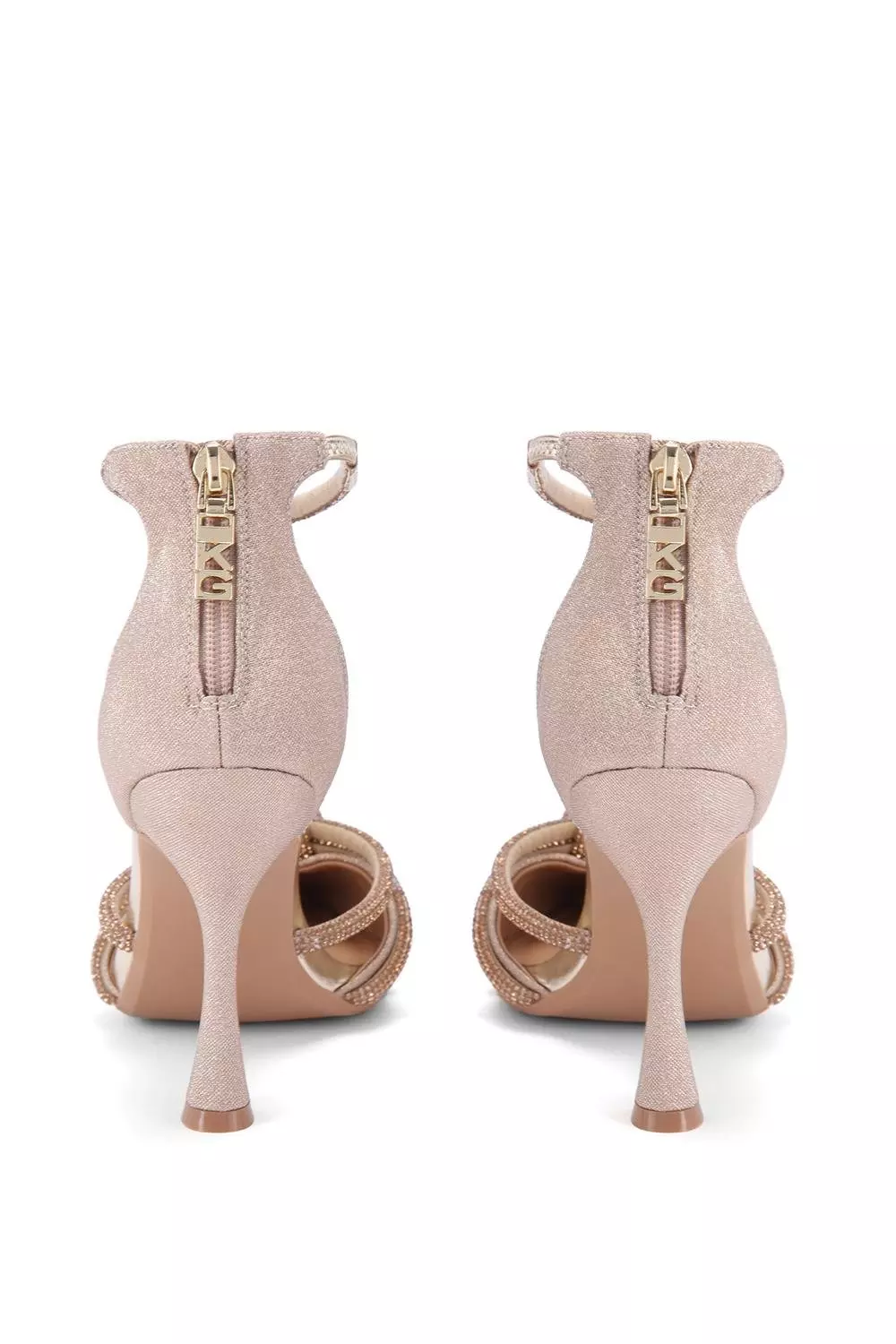 Gold 'Ava' Fabric Heels alternative image