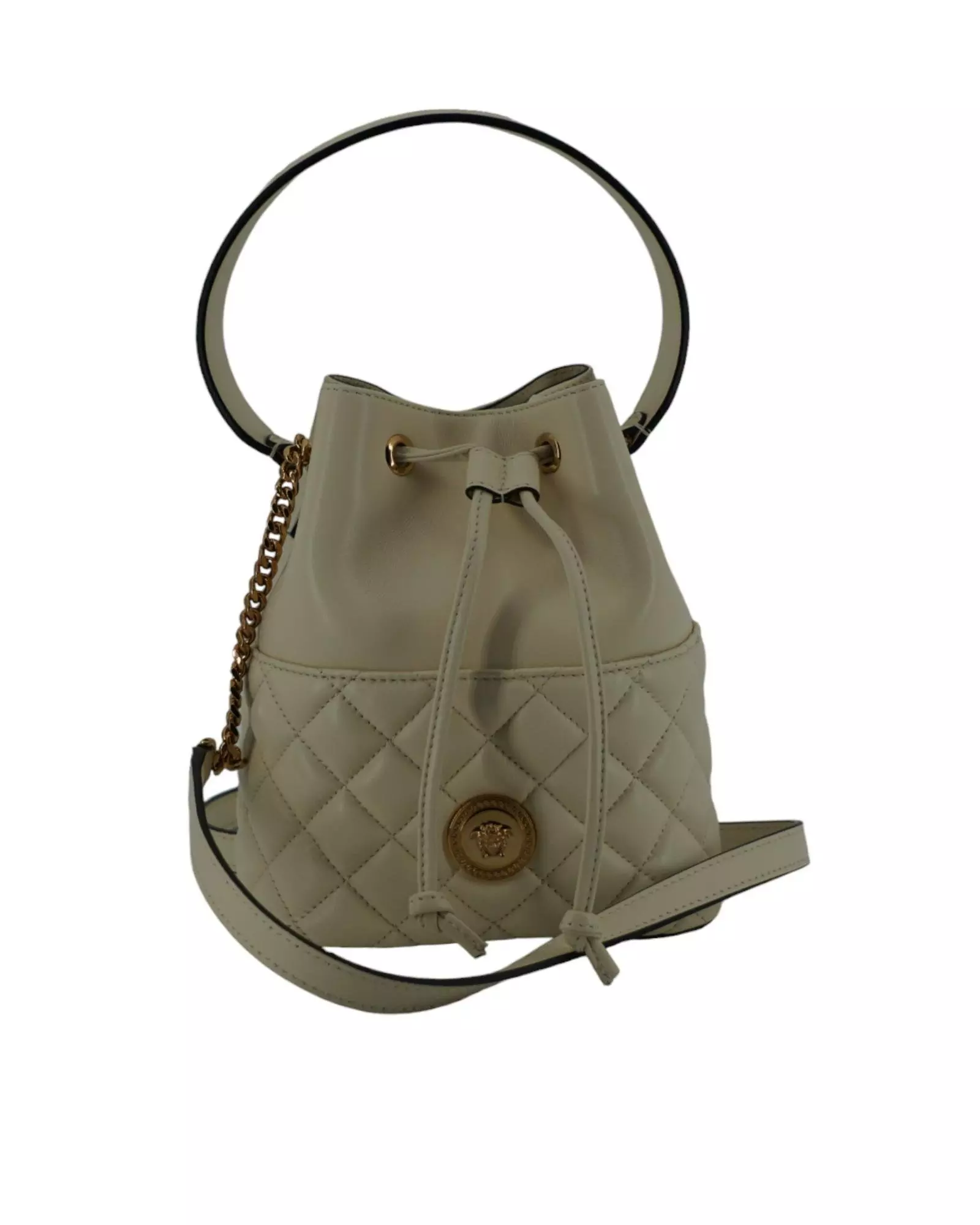 La Medusa Quilted Leather Bucket Bag Wo - White Shoulder Bags alternative image