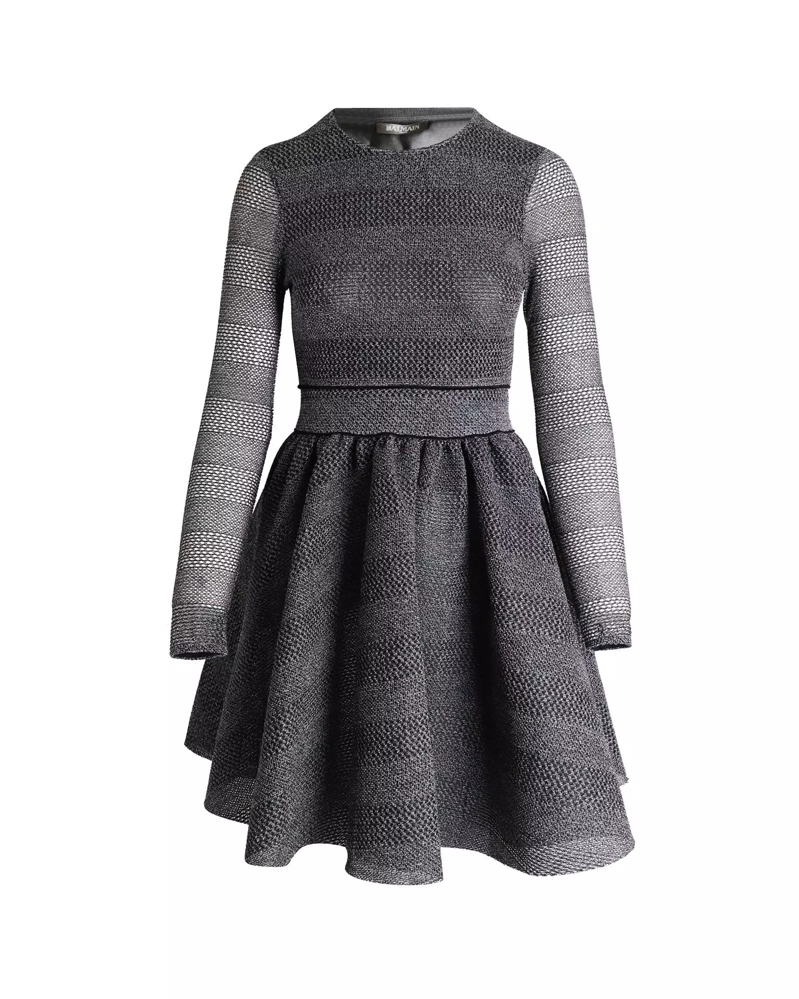 Preloved Metallic Knit Flare Mini Dress Women - Grey Midi alternative image