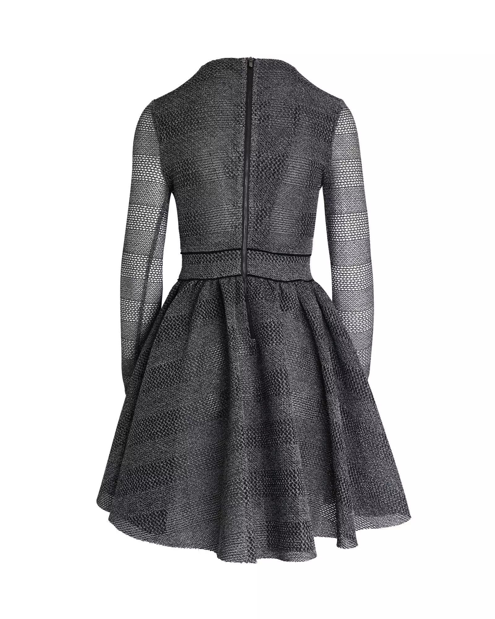 Preloved Metallic Knit Flare Mini Dress Women - Grey Midi alternative image