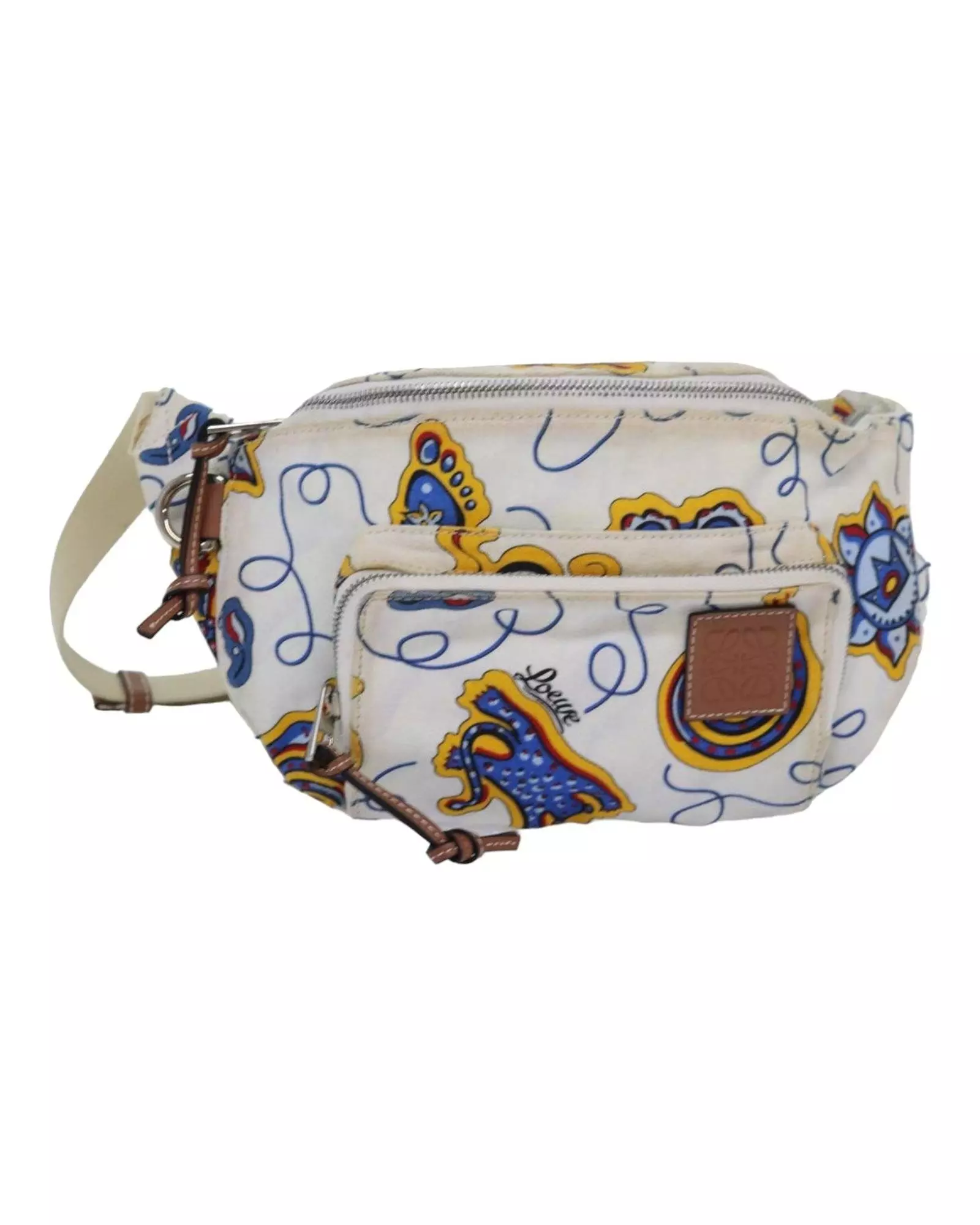 Preloved Paula Ibiza Printed Canvas Belt Bag Women - White alternative image