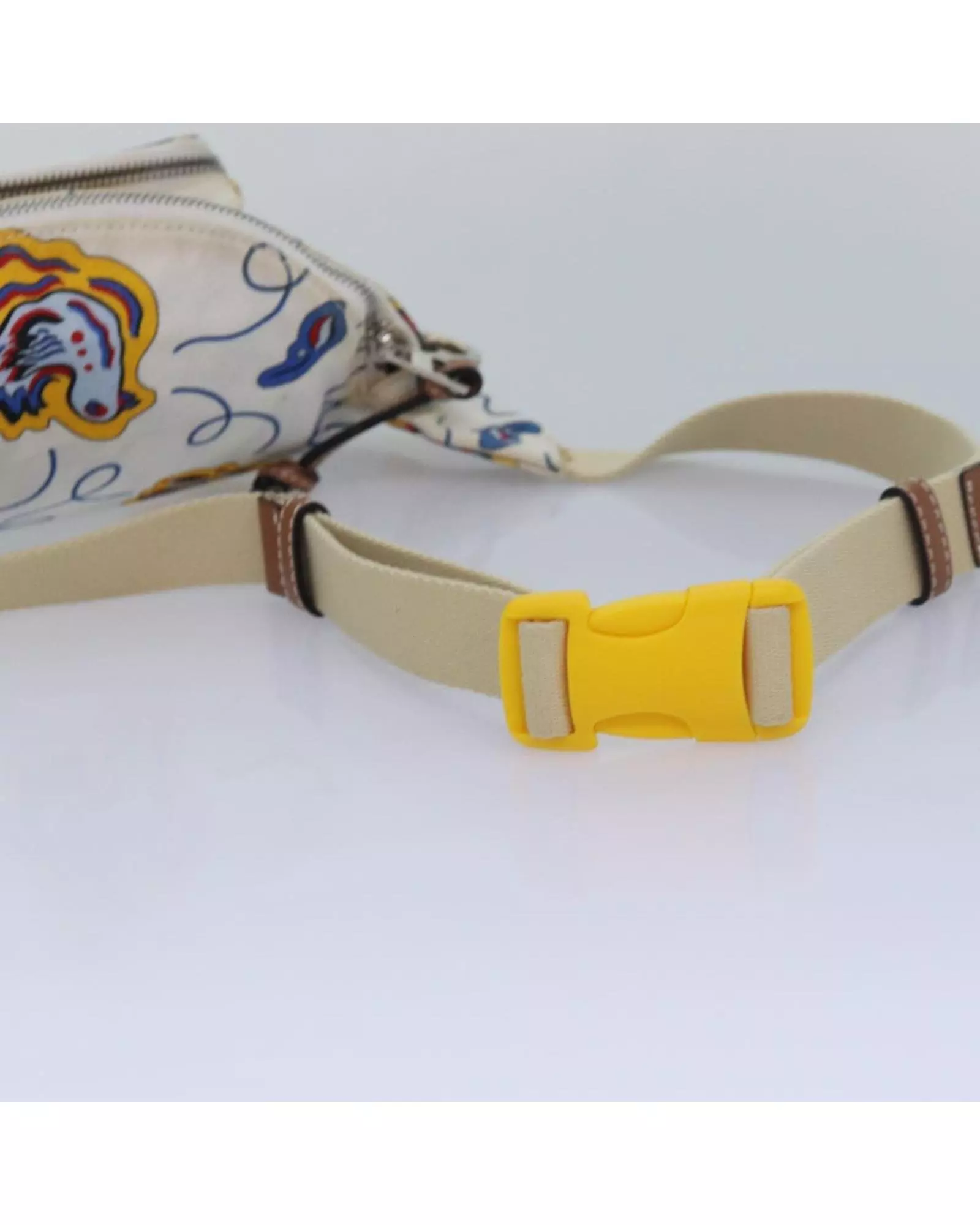 Preloved Paula Ibiza Printed Canvas Belt Bag Women - White alternative image