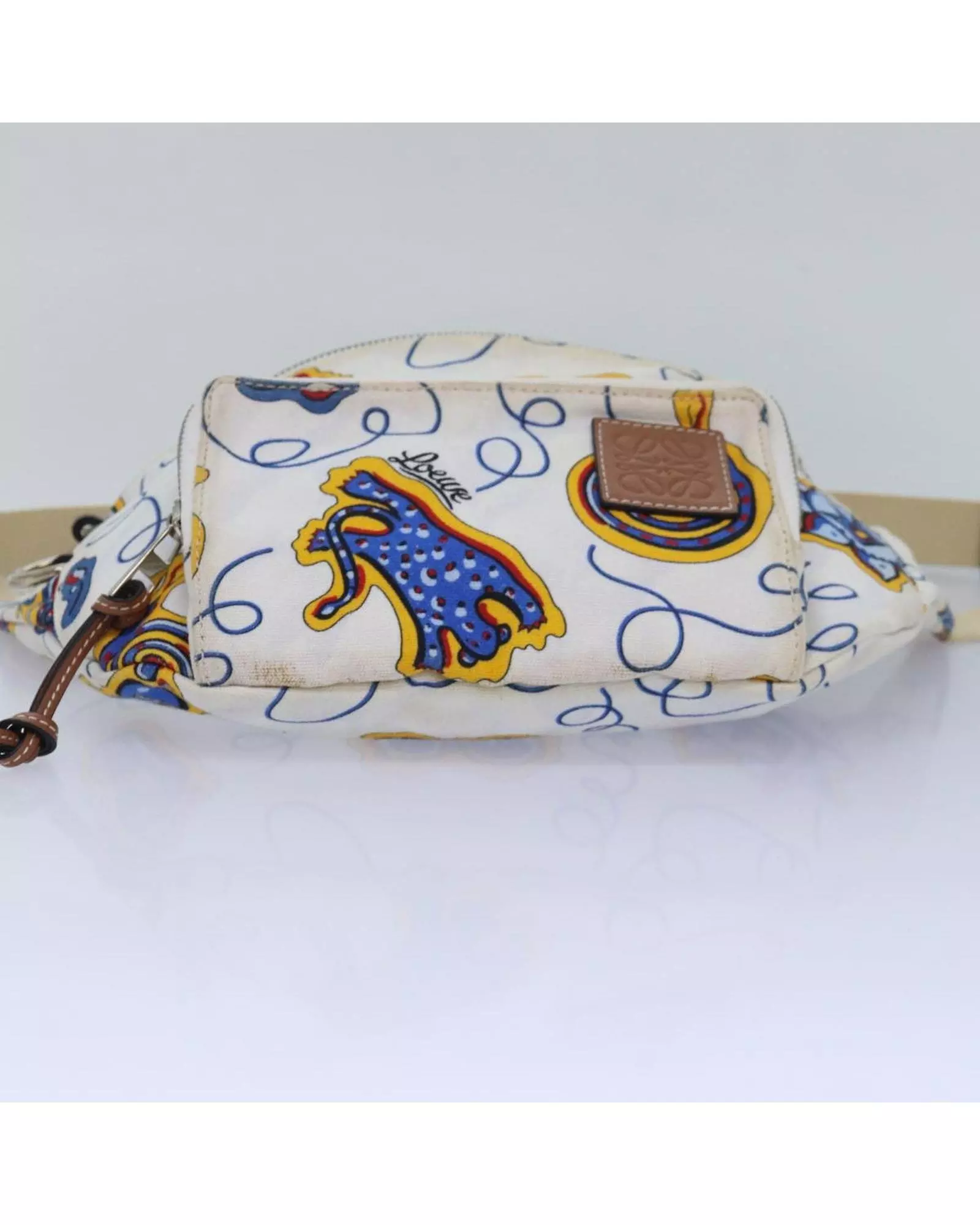 Preloved Paula Ibiza Printed Canvas Belt Bag Women - White alternative image