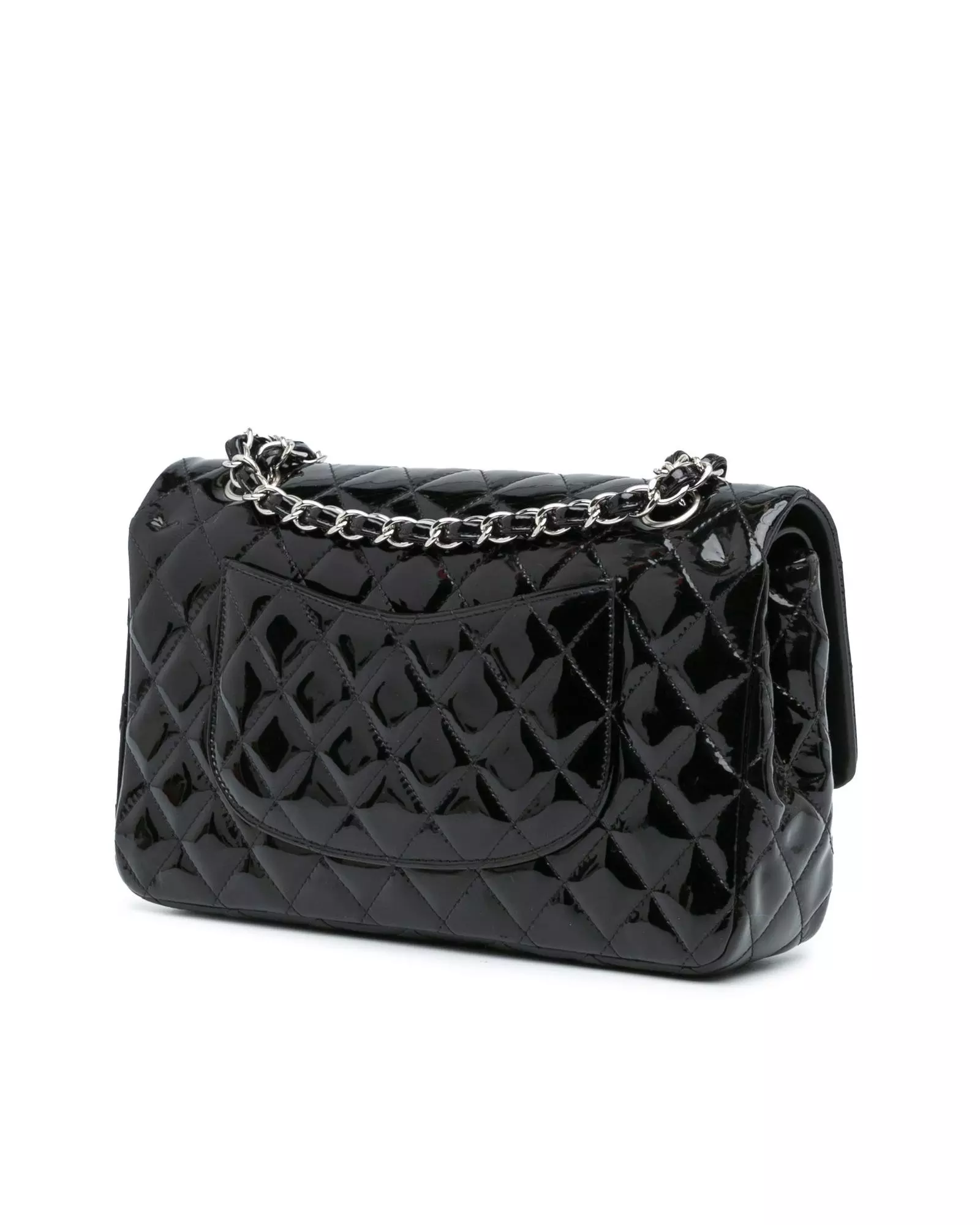 Preloved Classic Flap Patent Leather Shoulder Bag Women - Black alternative image