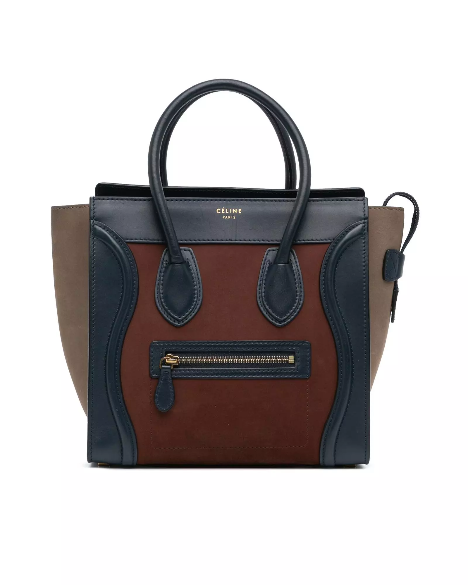 Preloved Nano Luggage Tote Tricolor Wo - Brown Tote Bags alternative image