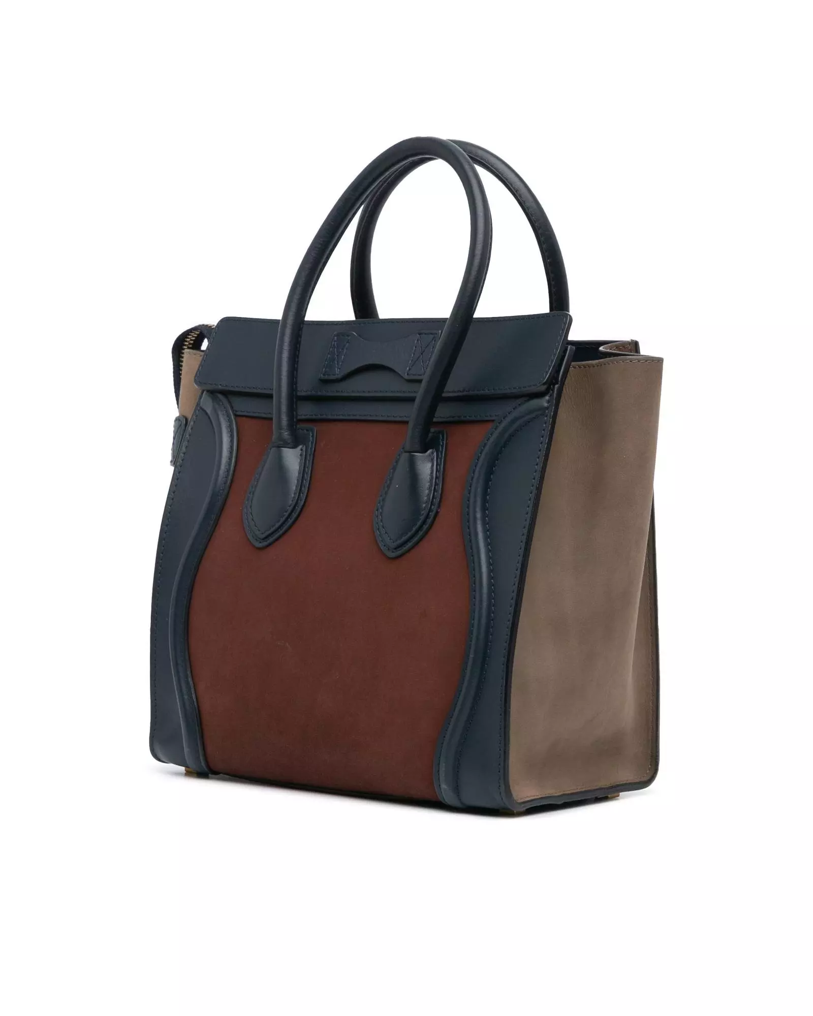 Preloved Nano Luggage Tote Tricolor Wo - Brown Tote Bags alternative image