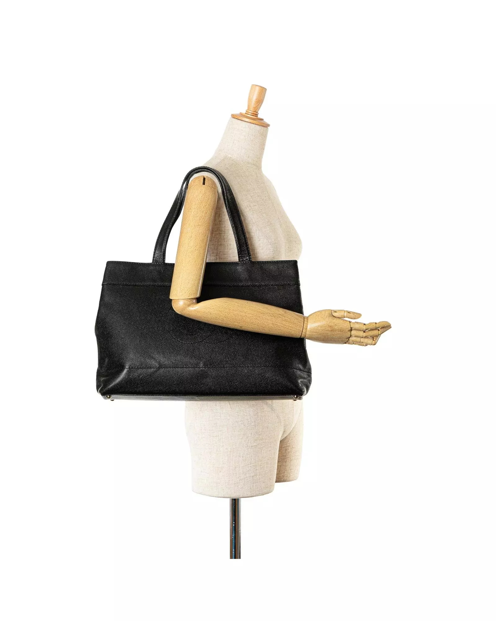 Preloved Classic Tote Caviar Leather Women - Black Tote Bags alternative image