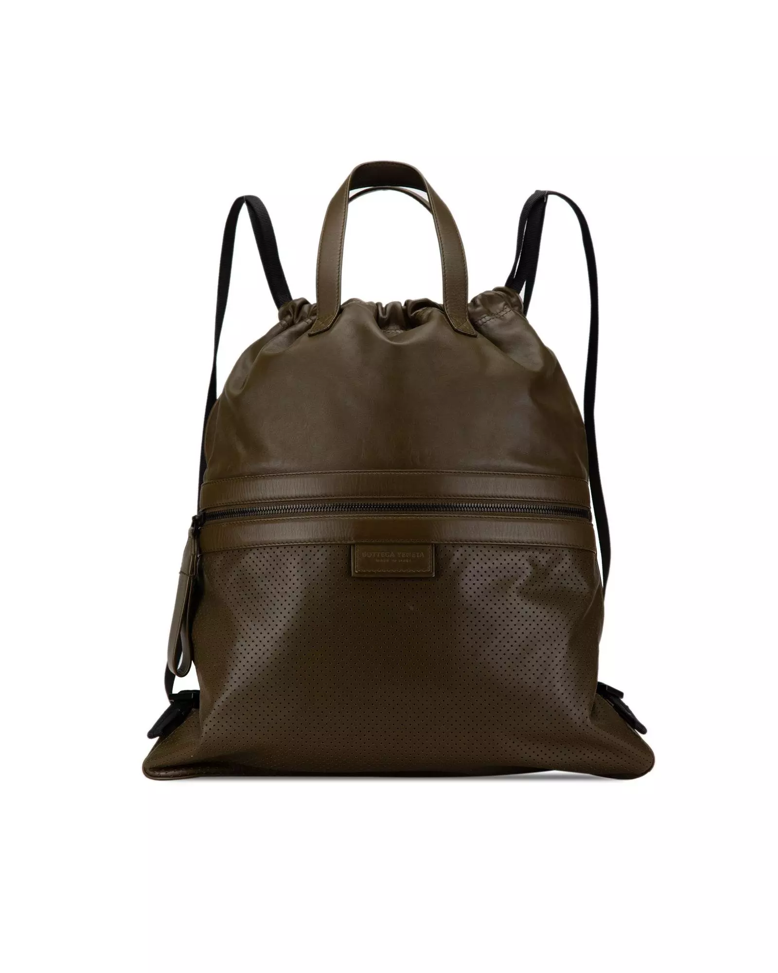 Preloved Intrecciato Leather Backpack Green Karen Millen
