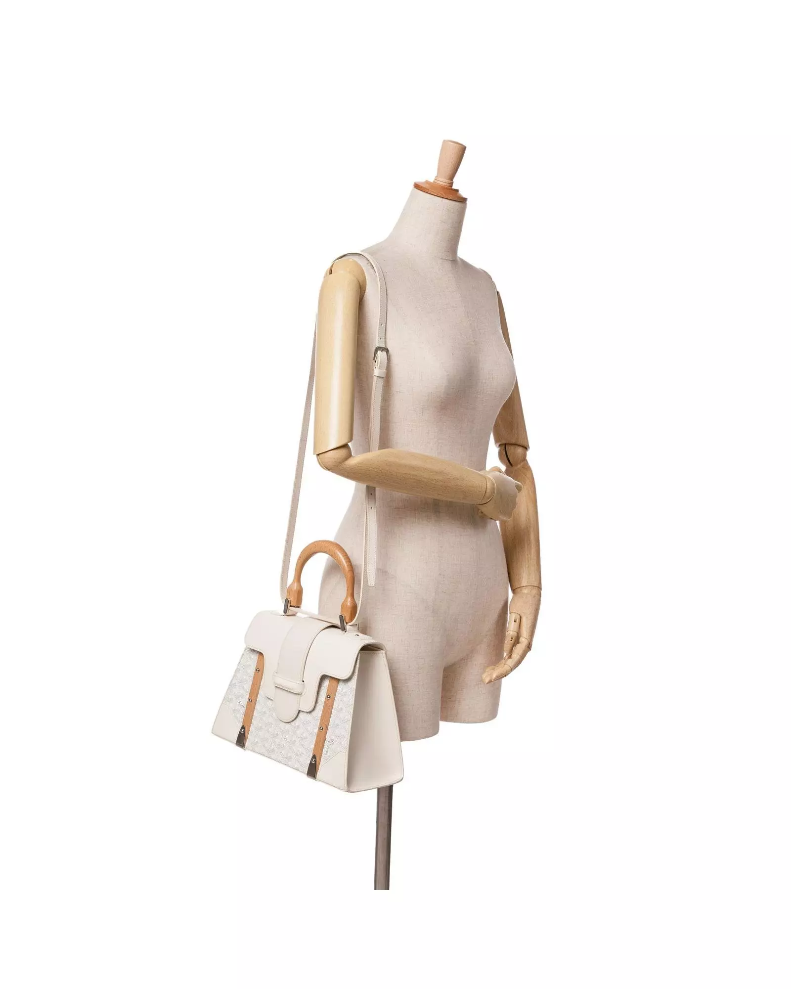 Preloved Anjou MM Handbag White Leather Wo Messenger Bags alternative image