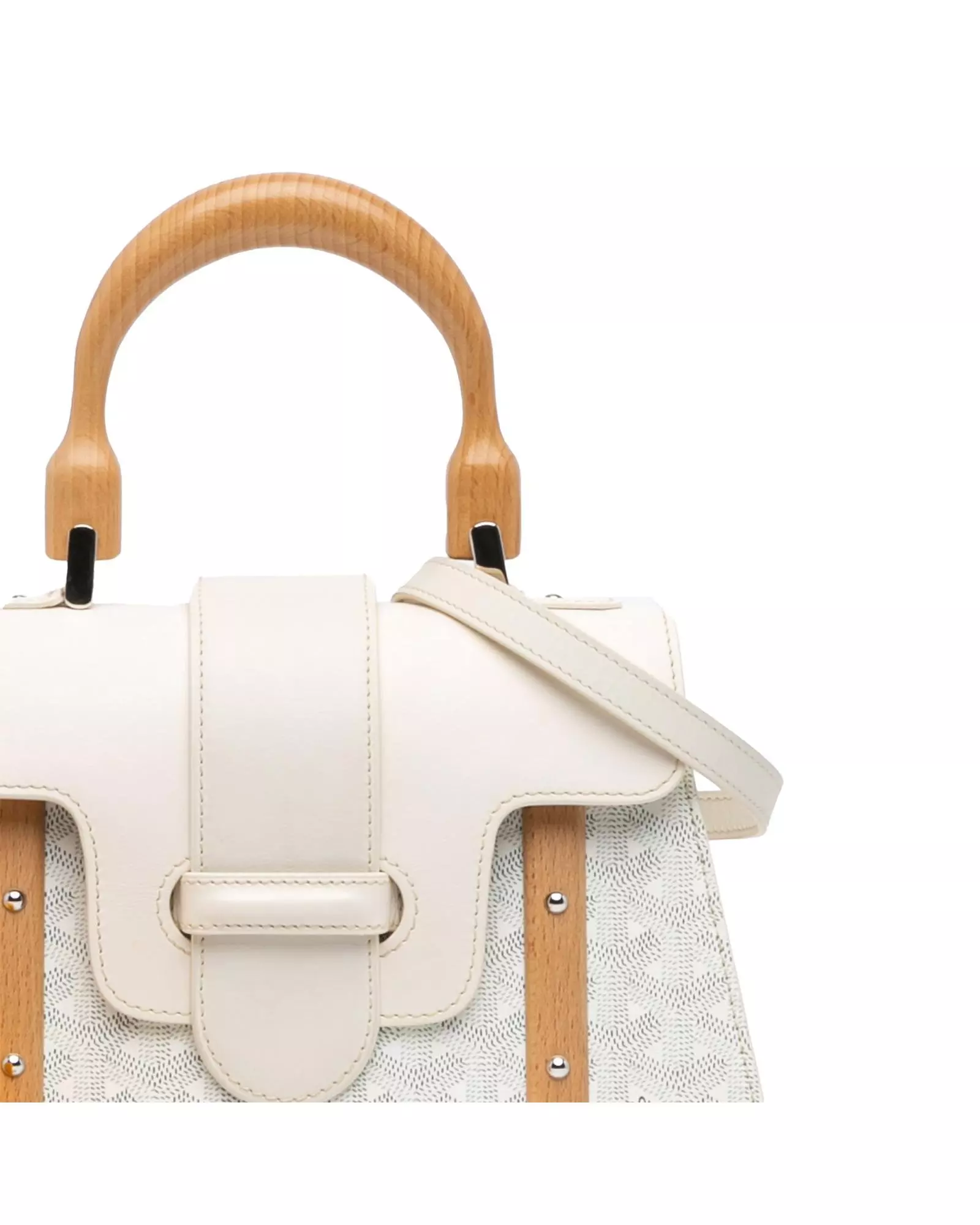 Preloved Anjou MM Handbag White Leather Wo Messenger Bags alternative image