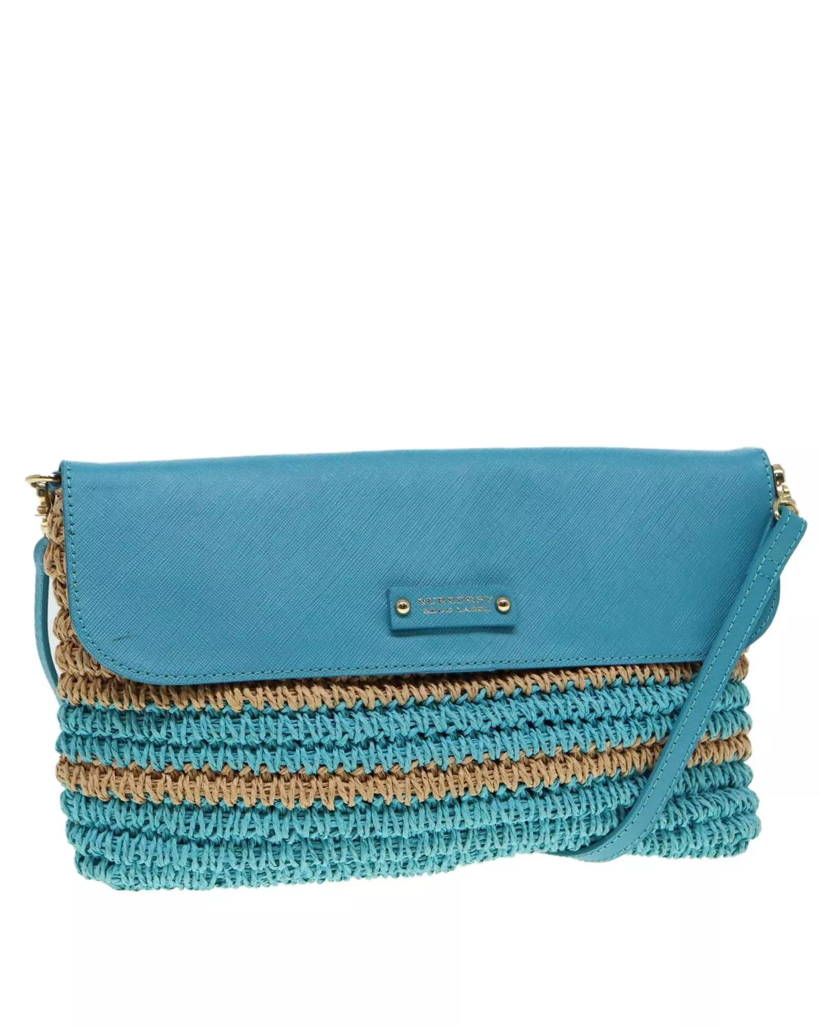 Preloved Raffia Crossbody BagModel Wo - Blue Shoulder Bags alternative image