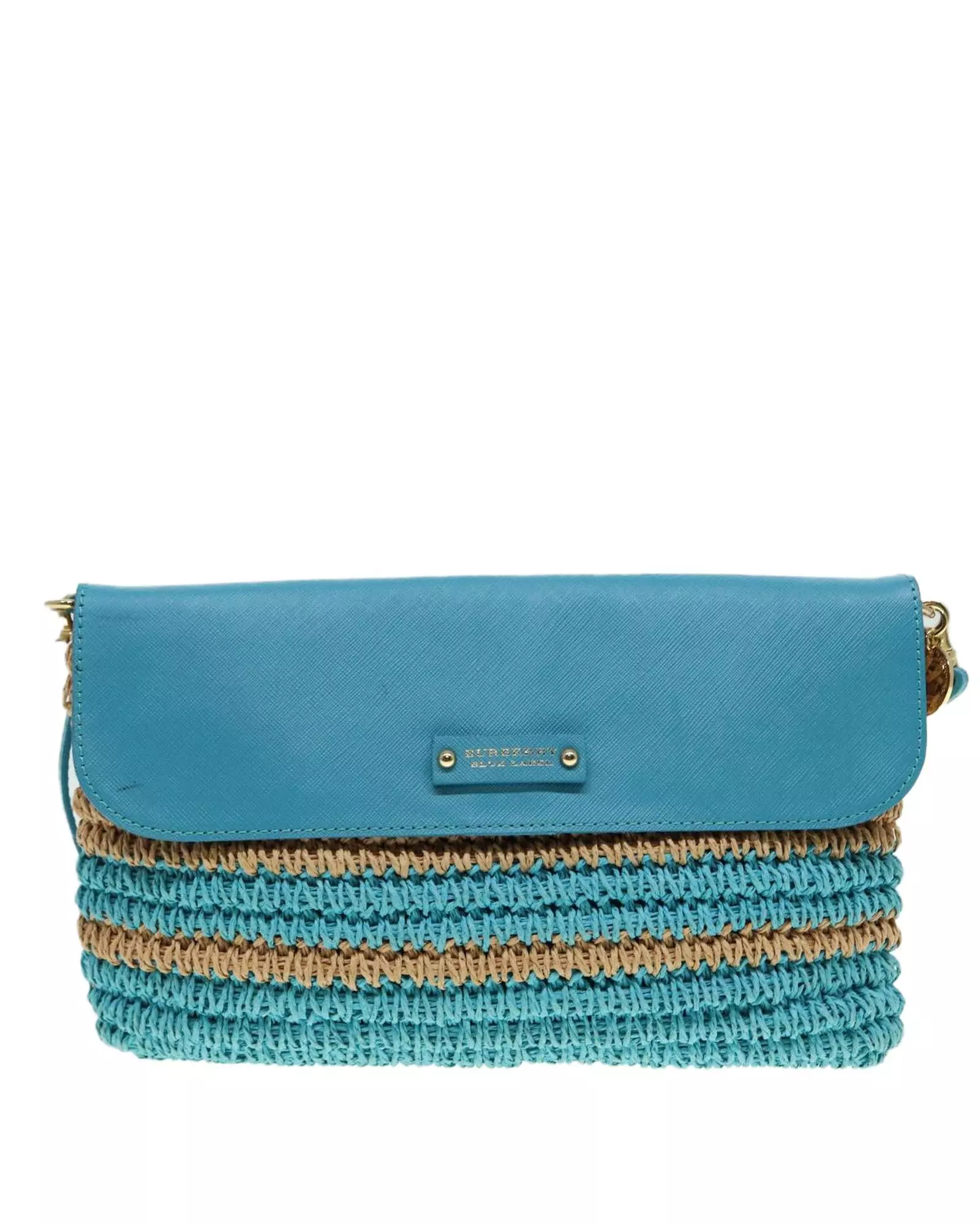 Preloved Raffia Crossbody BagModel Wo - Blue Shoulder Bags alternative image