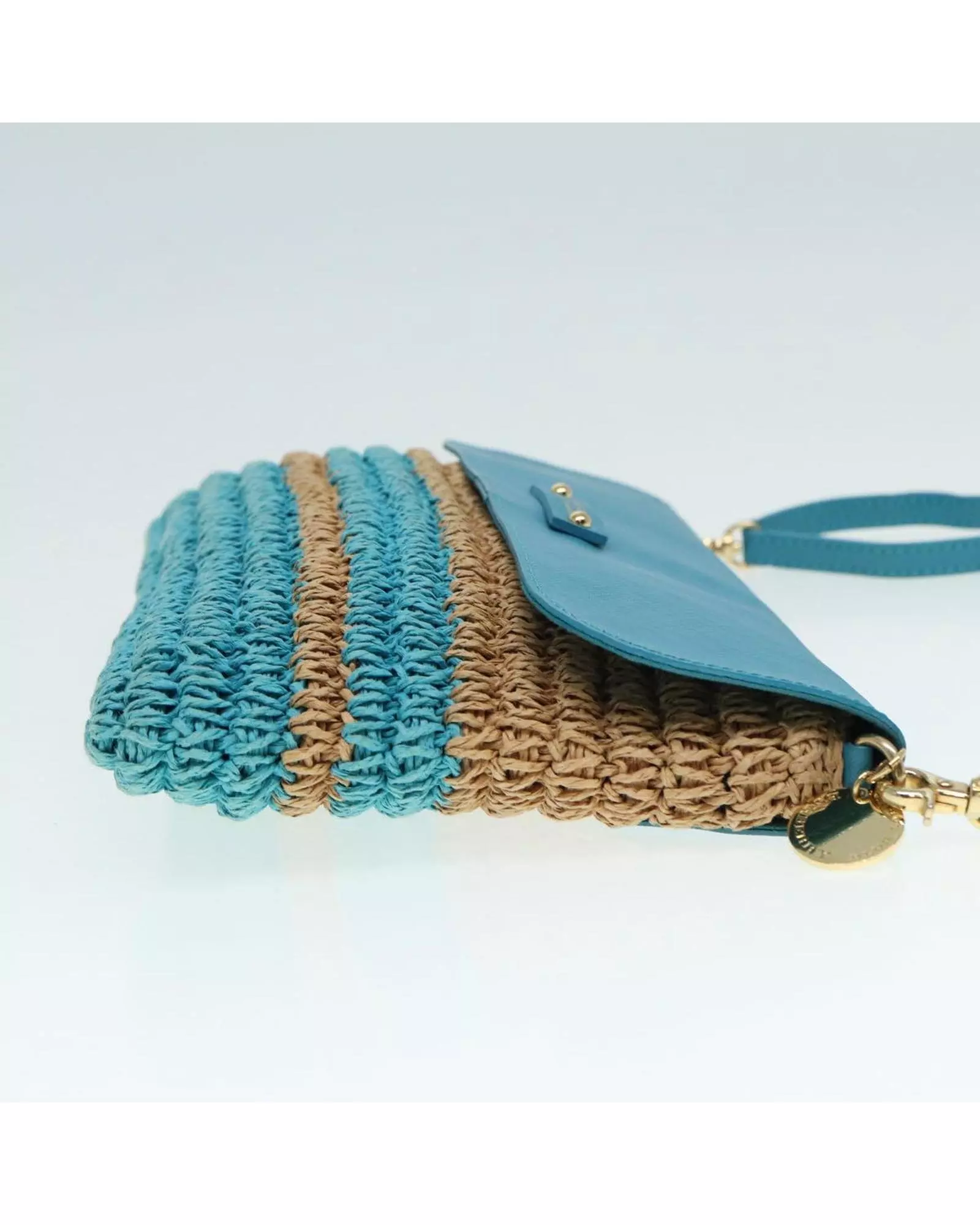 Preloved Raffia Crossbody BagModel Wo - Blue Shoulder Bags alternative image