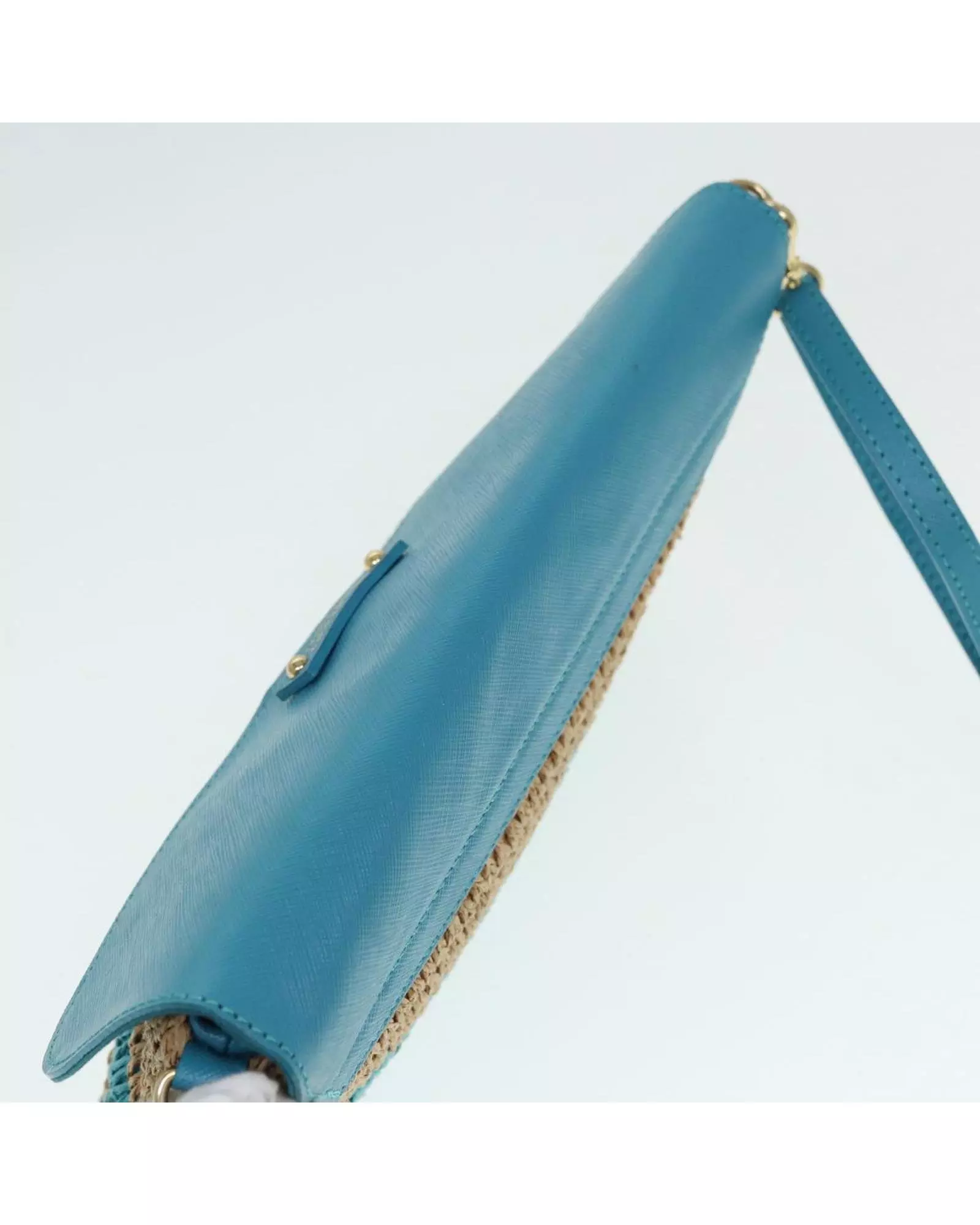 Preloved Raffia Crossbody BagModel Wo - Blue Shoulder Bags alternative image