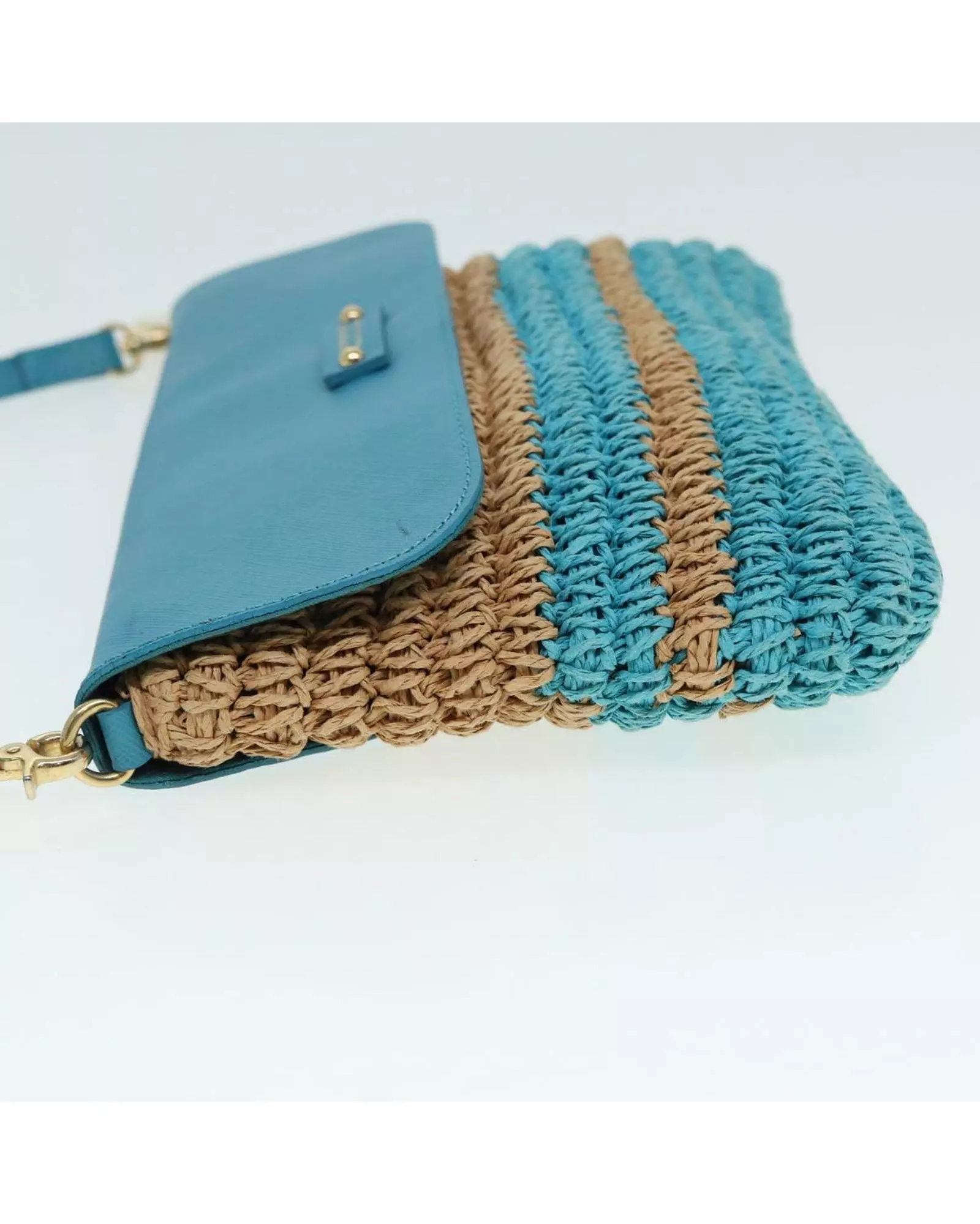 Preloved Raffia Crossbody BagModel Wo - Blue Shoulder Bags alternative image