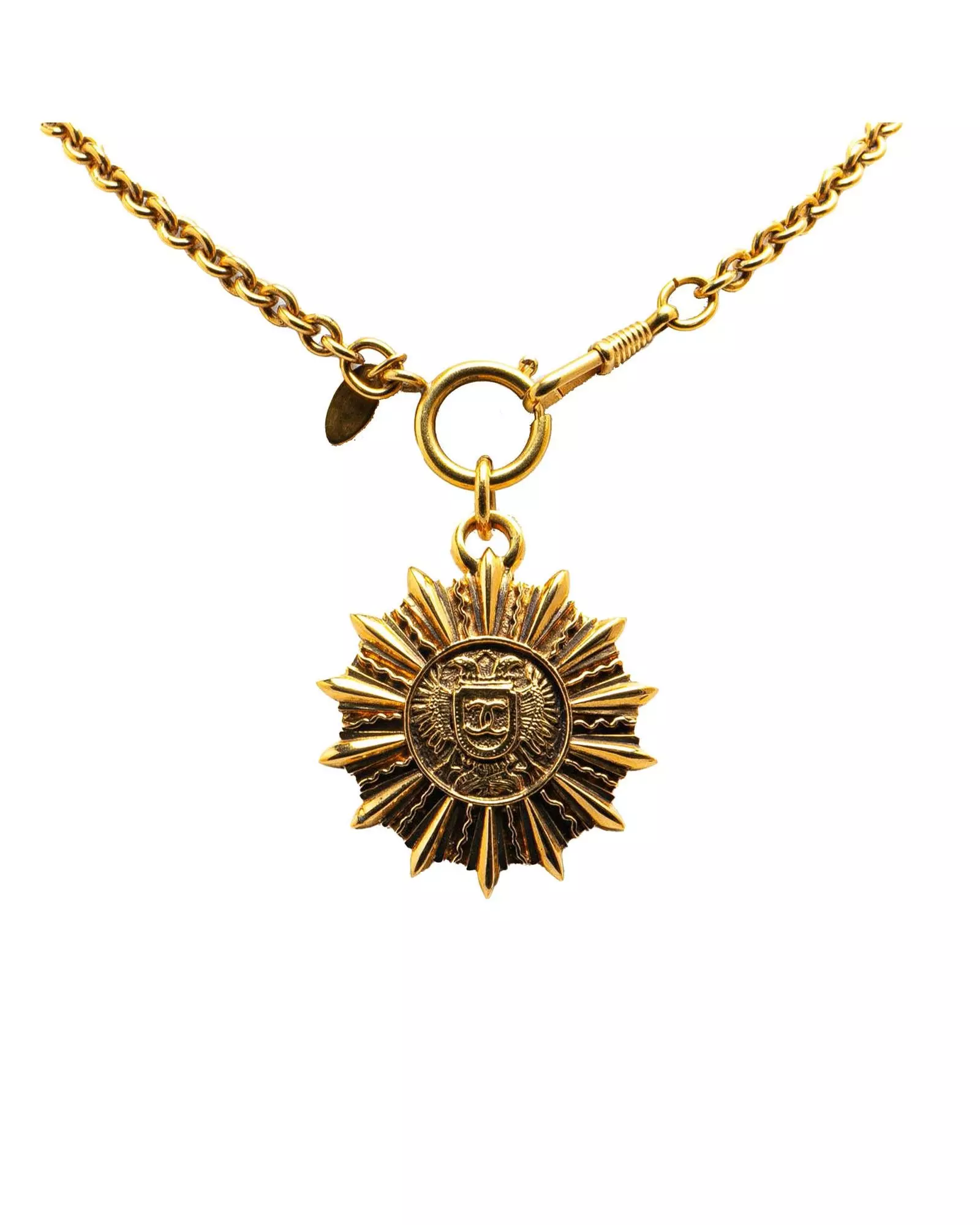 Preloved Vintage Medallion Necklace Gold Women Costume Jewelry alternative image