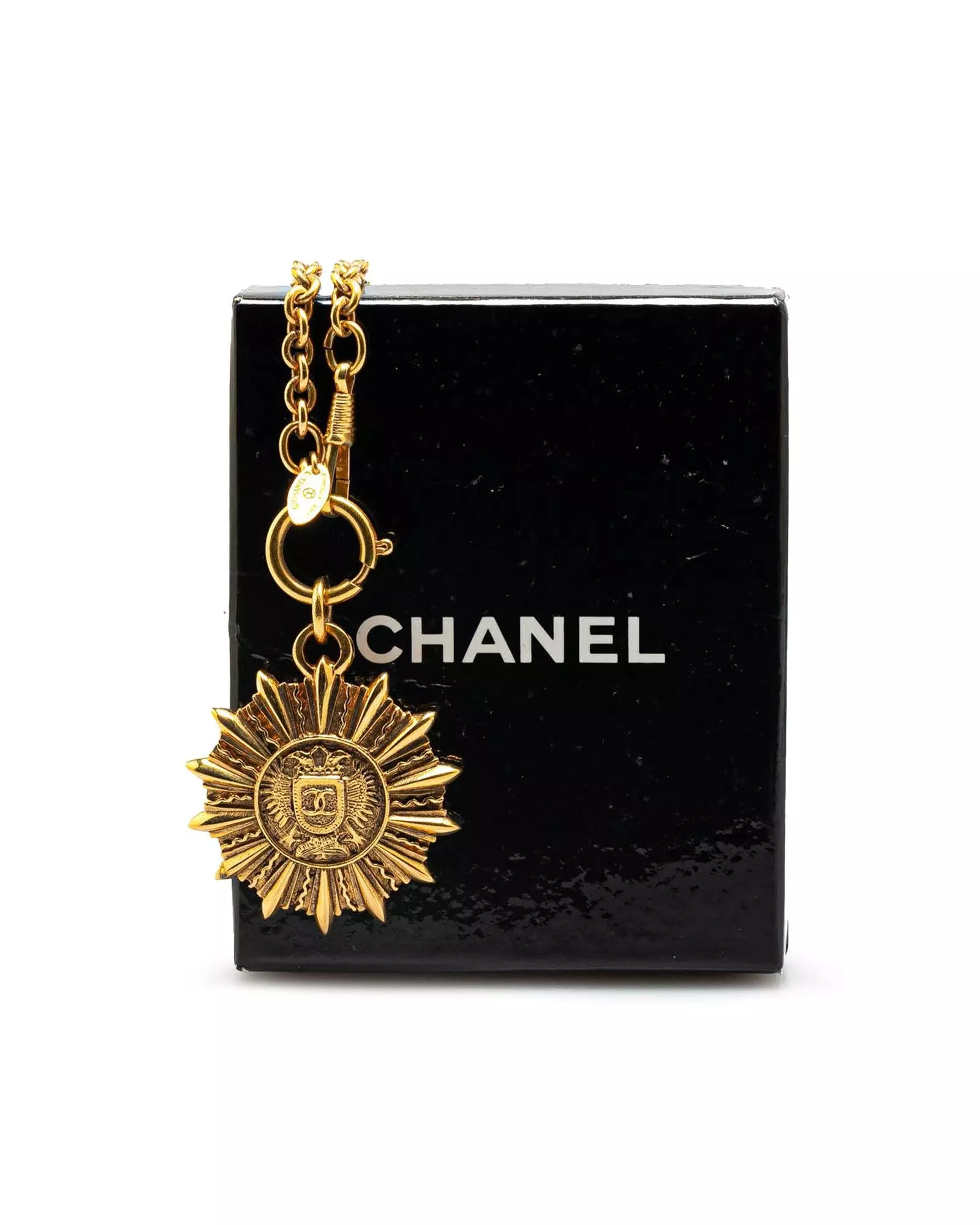 Preloved Vintage Medallion Necklace Gold Women Costume Jewelry alternative image