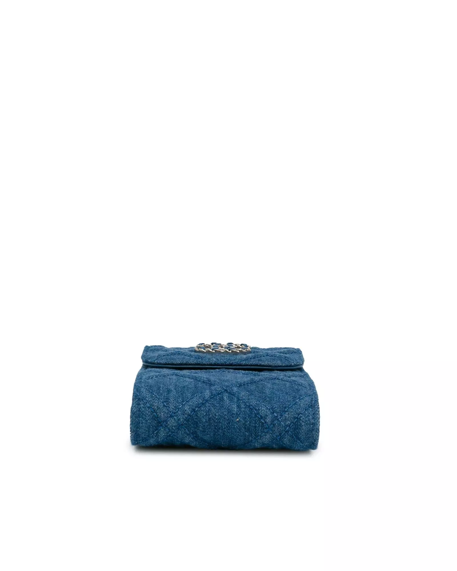 Preloved Denim Quilted Shoulder Bag Chain Strap Women - Blue Messenger alternative image