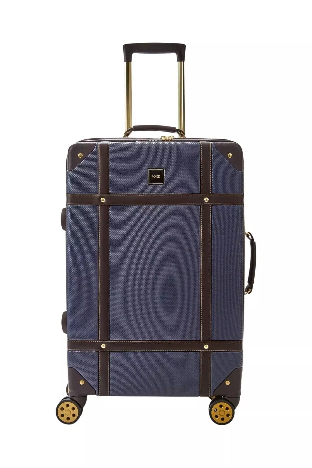 Navy Vintage Hard Shell Luggage Suitcase Trunk Cabin Travel Bags Set Of 3 alternative image
