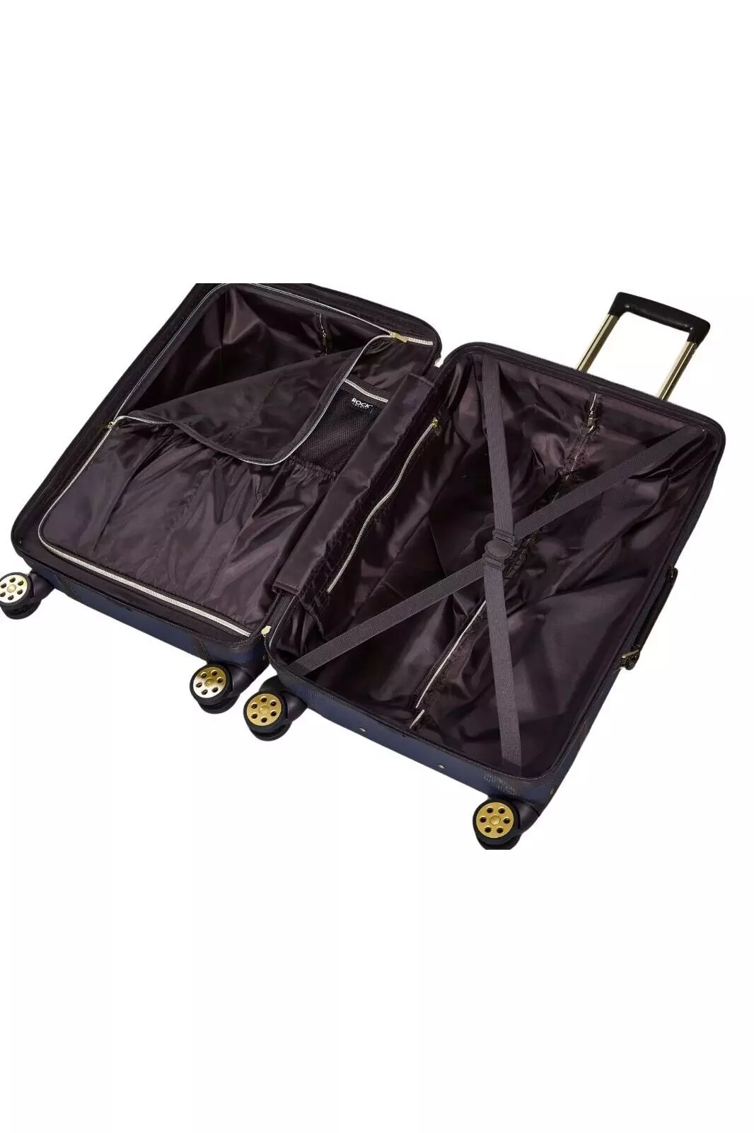 Navy Vintage Hard Shell Luggage Suitcase Trunk Cabin Travel Bags Set Of 3 alternative image