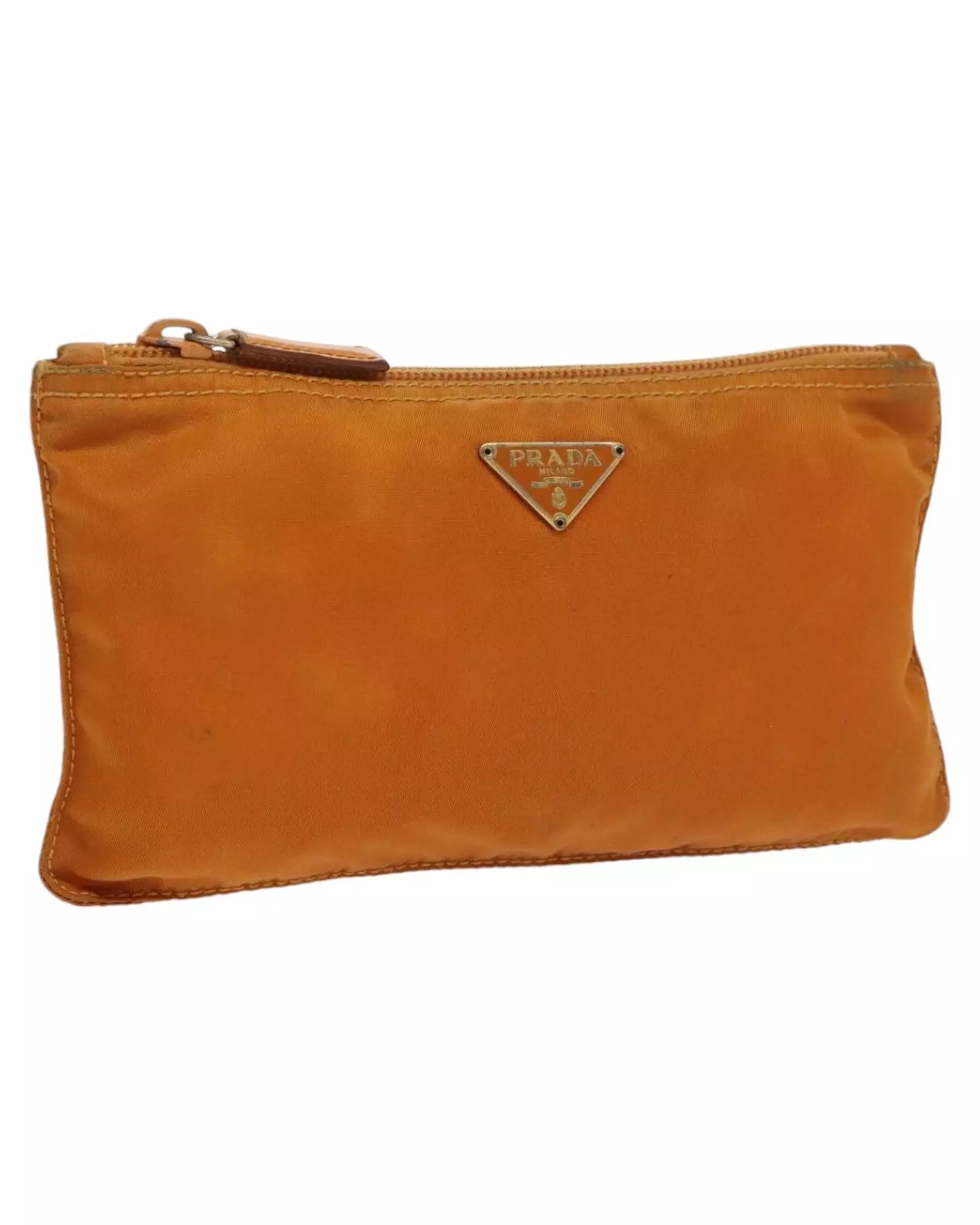 【関税&送料込】Prada Orange Nylon Pouch PRADA Tessuto Nylon Pouch Orange 1331835 | FASHIONPHILE