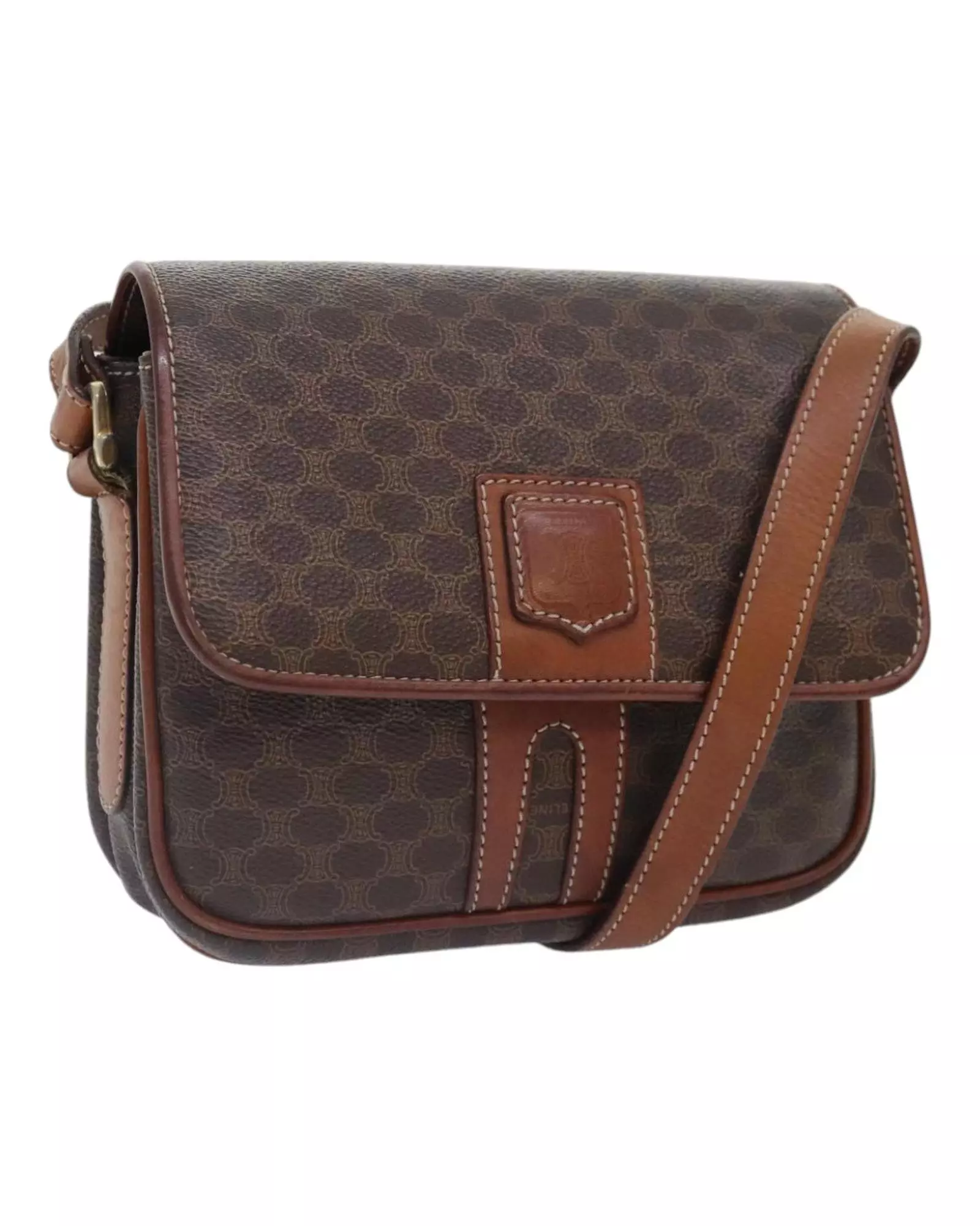 Preloved Vintage Small Saddle Bag Macadam Style Wo - Brown Shoulder alternative image