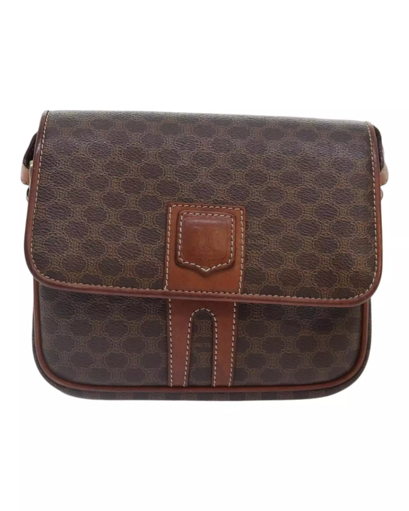 Preloved Vintage Small Saddle Bag Macadam Style Wo - Brown Shoulder alternative image