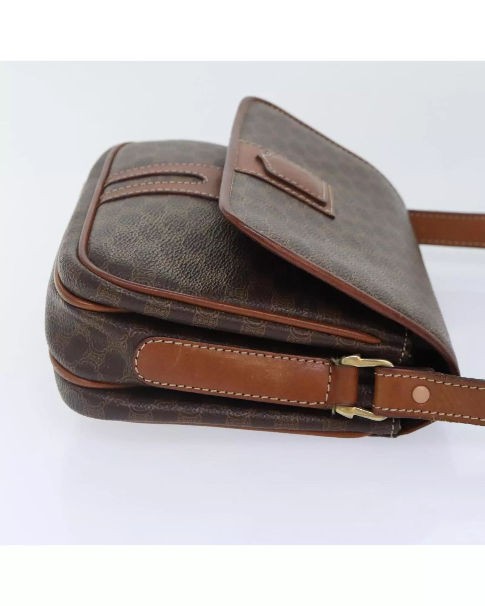 Preloved Vintage Small Saddle Bag Macadam Style Wo - Brown Shoulder alternative image