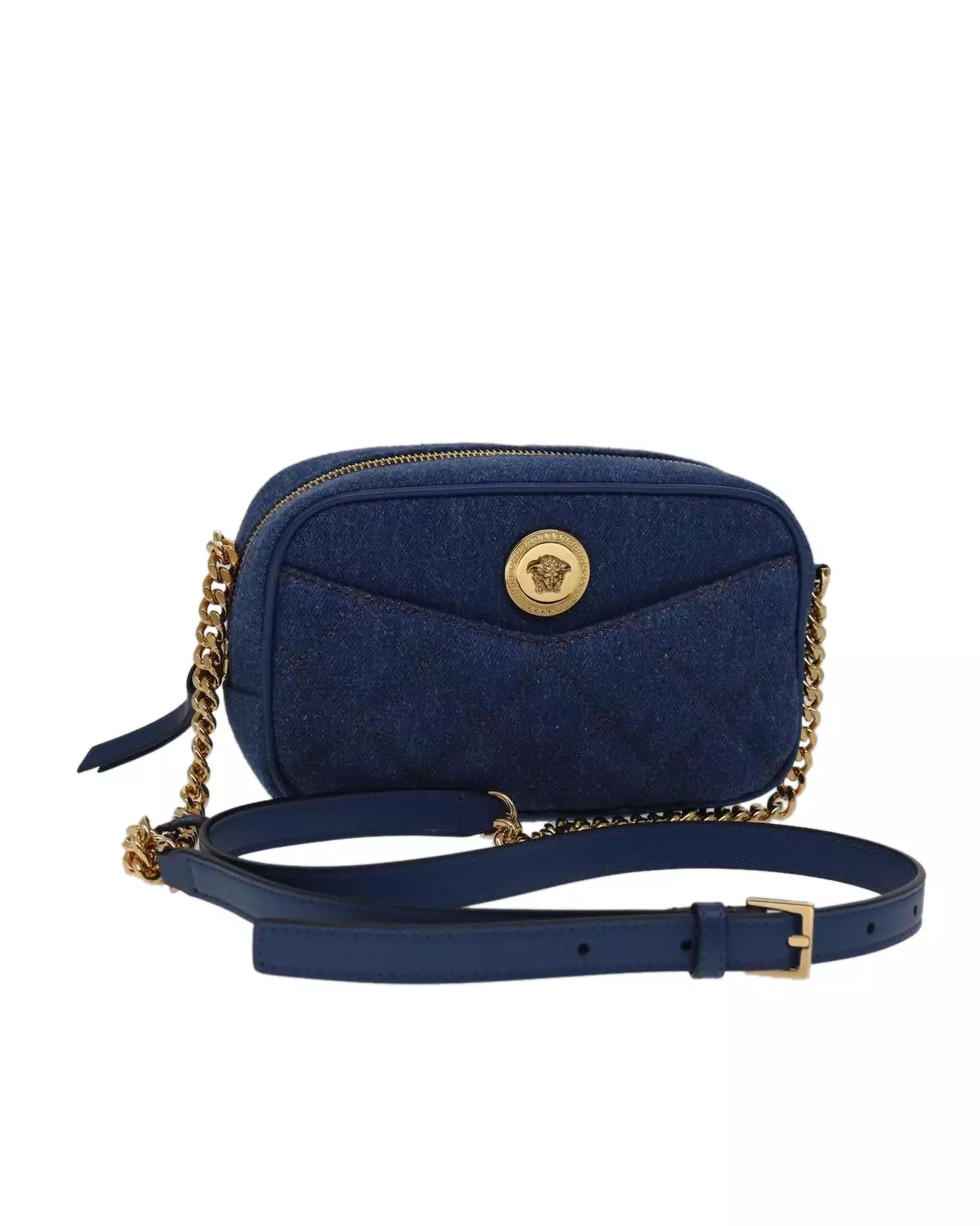 Preloved Jeans La Greca Crossbody Denim Quilted Bag Wo - Blue alternative image