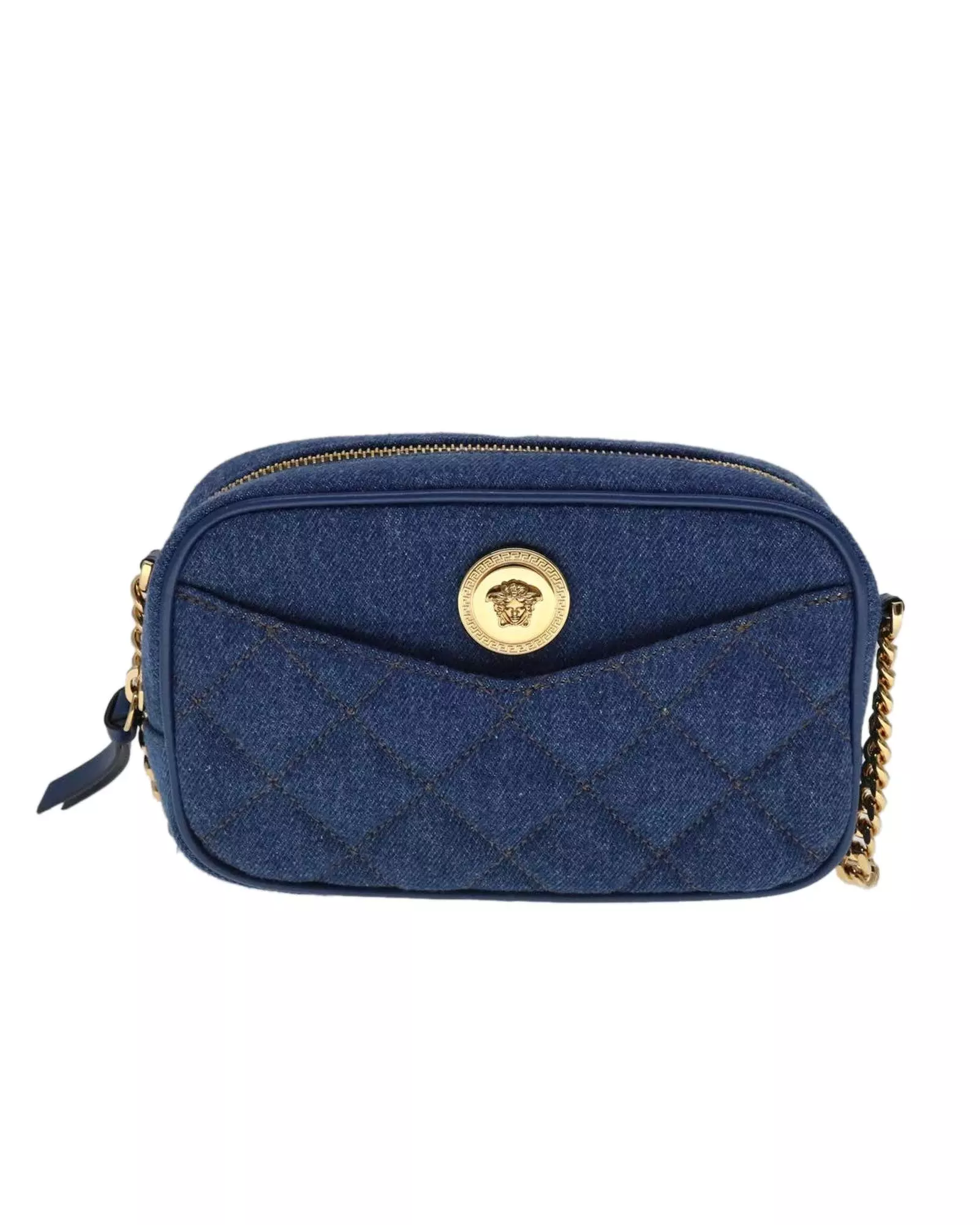 Preloved Jeans La Greca Crossbody Denim Quilted Bag Wo - Blue alternative image