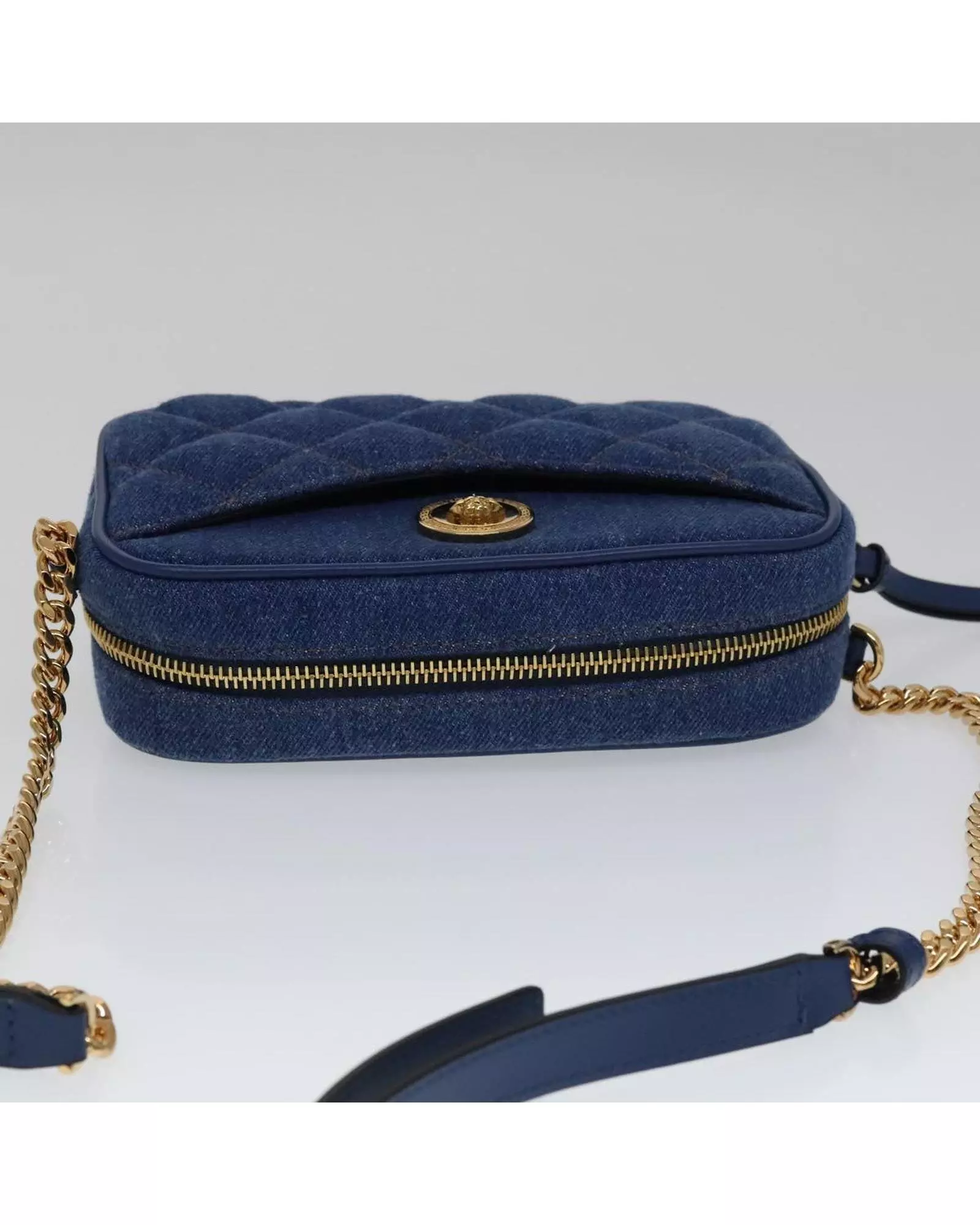 Preloved Jeans La Greca Crossbody Denim Quilted Bag Wo - Blue alternative image