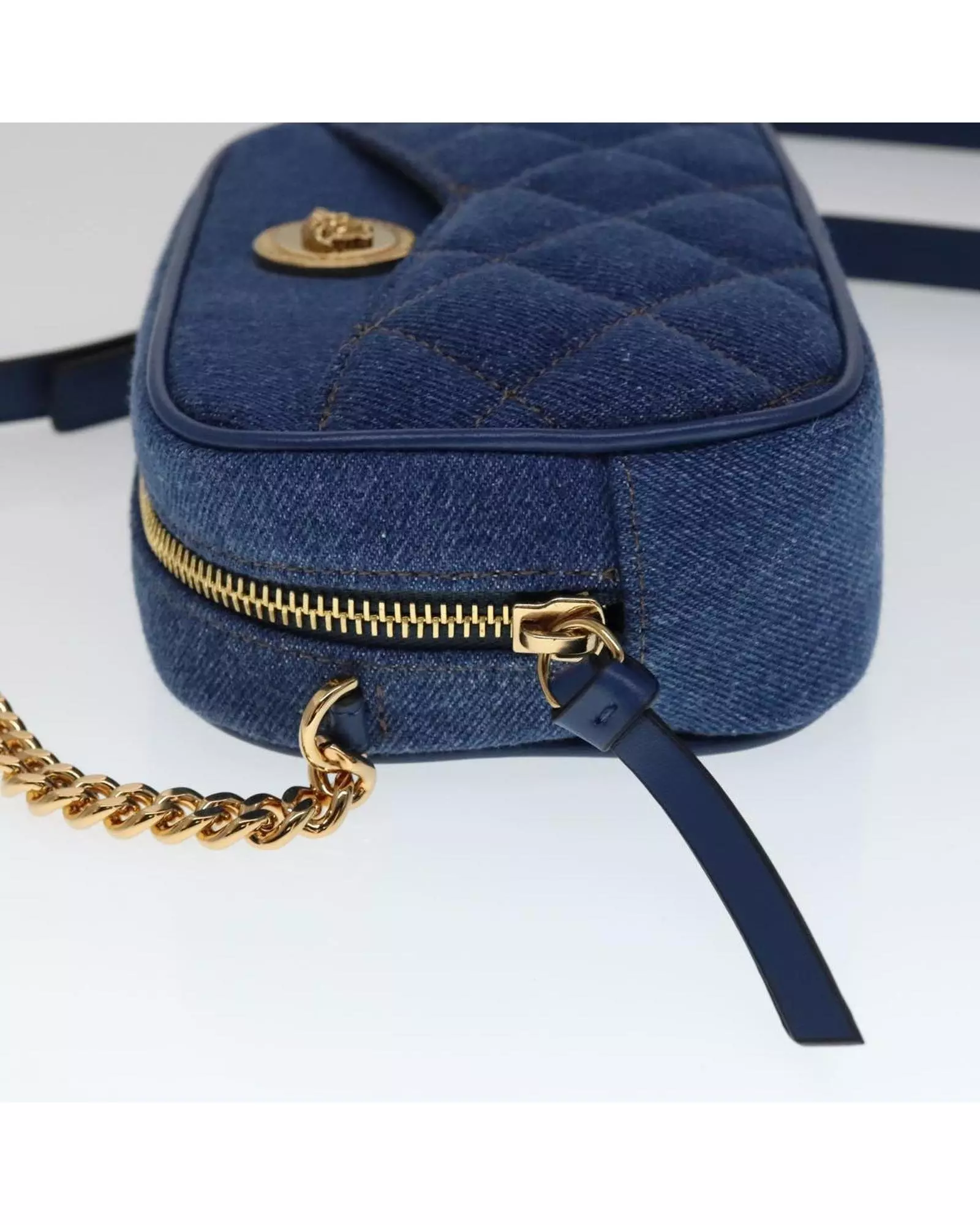Preloved Jeans La Greca Crossbody Denim Quilted Bag Wo - Blue alternative image