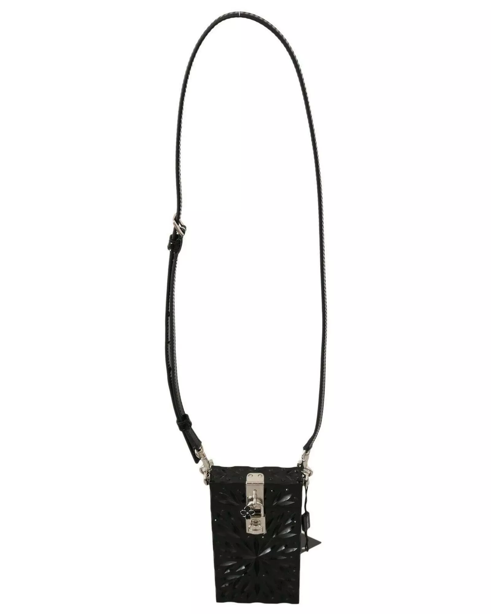Carved Floral Patent Leather Crossbody Wo - Black Crossbody Bags alternative image