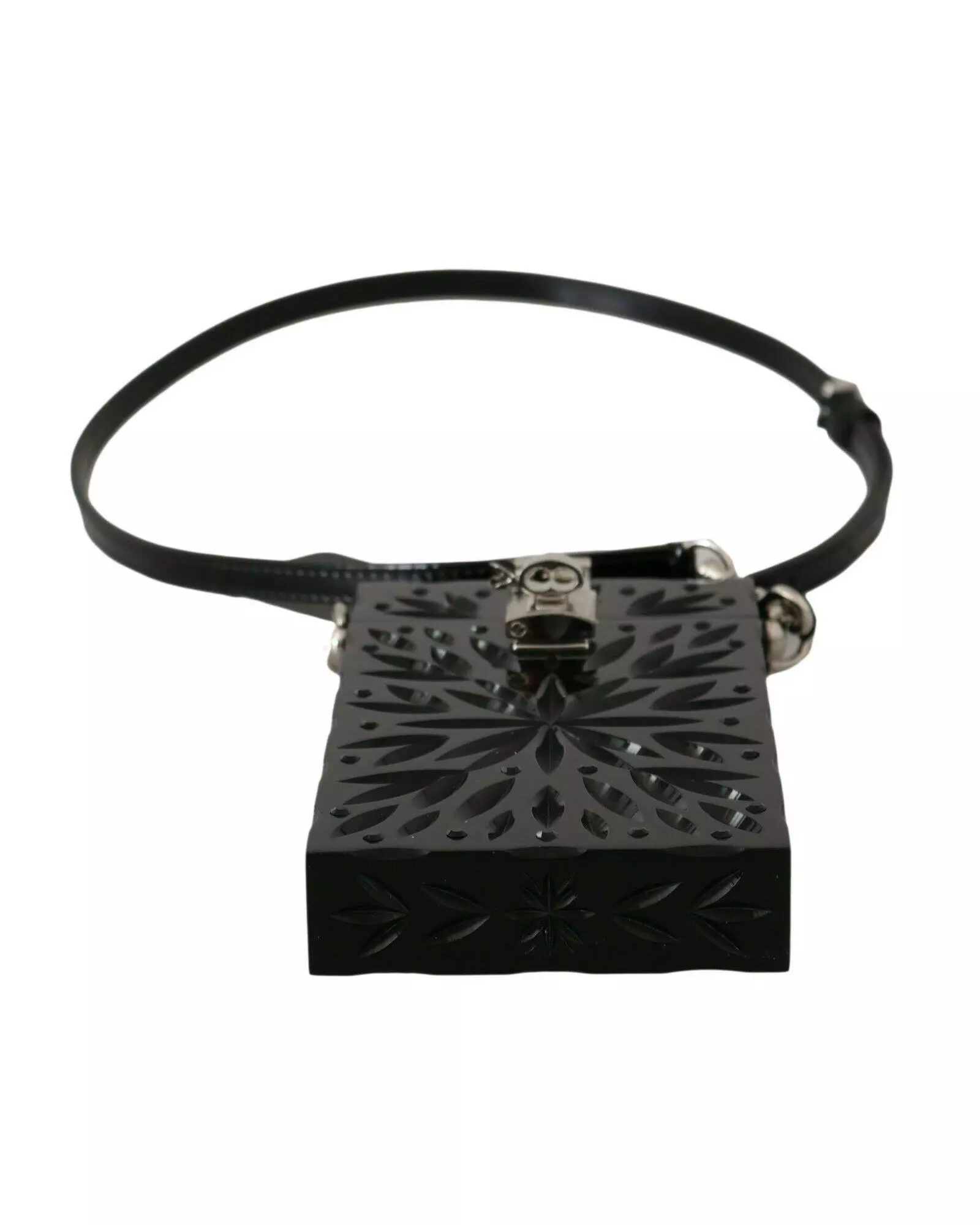 Carved Floral Patent Leather Crossbody Wo - Black Crossbody Bags alternative image