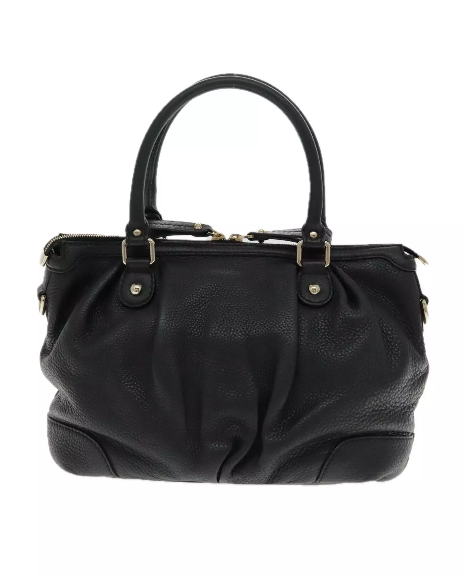 Preloved Black Leather Satchel Handbag Women alternative image