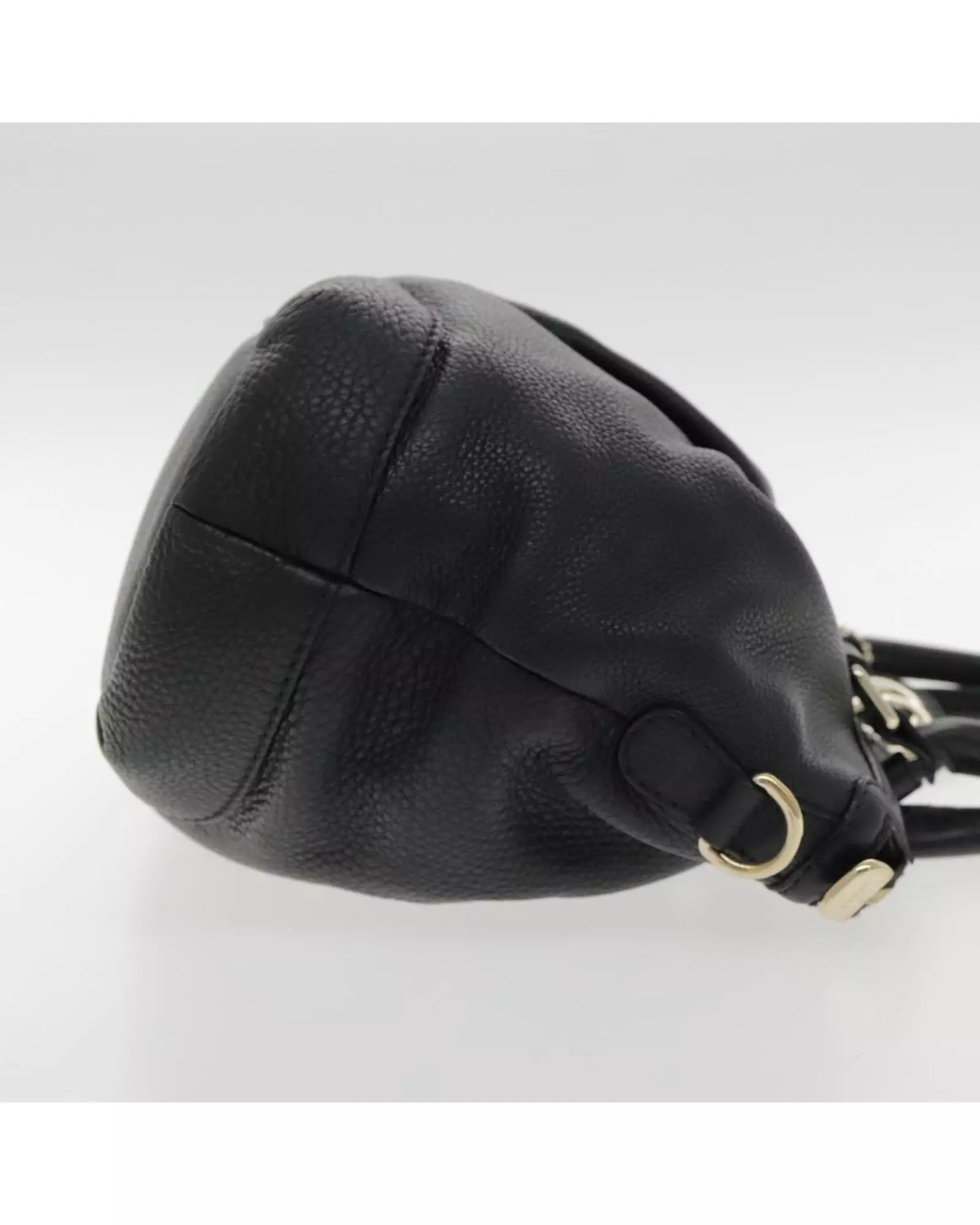 Preloved Black Leather Satchel Handbag Women alternative image