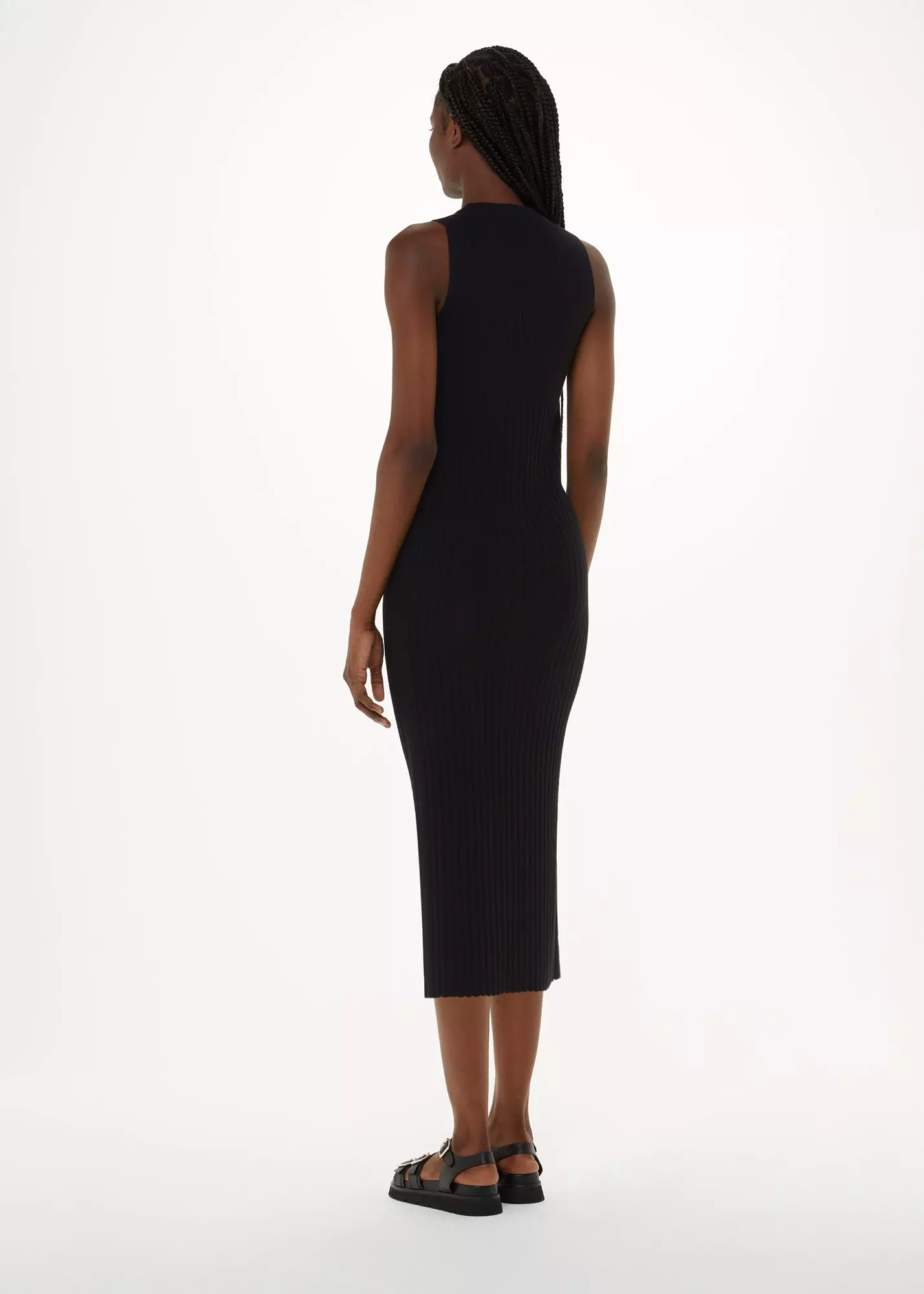 Black Ida Rib Detail Knit Dress alternative image