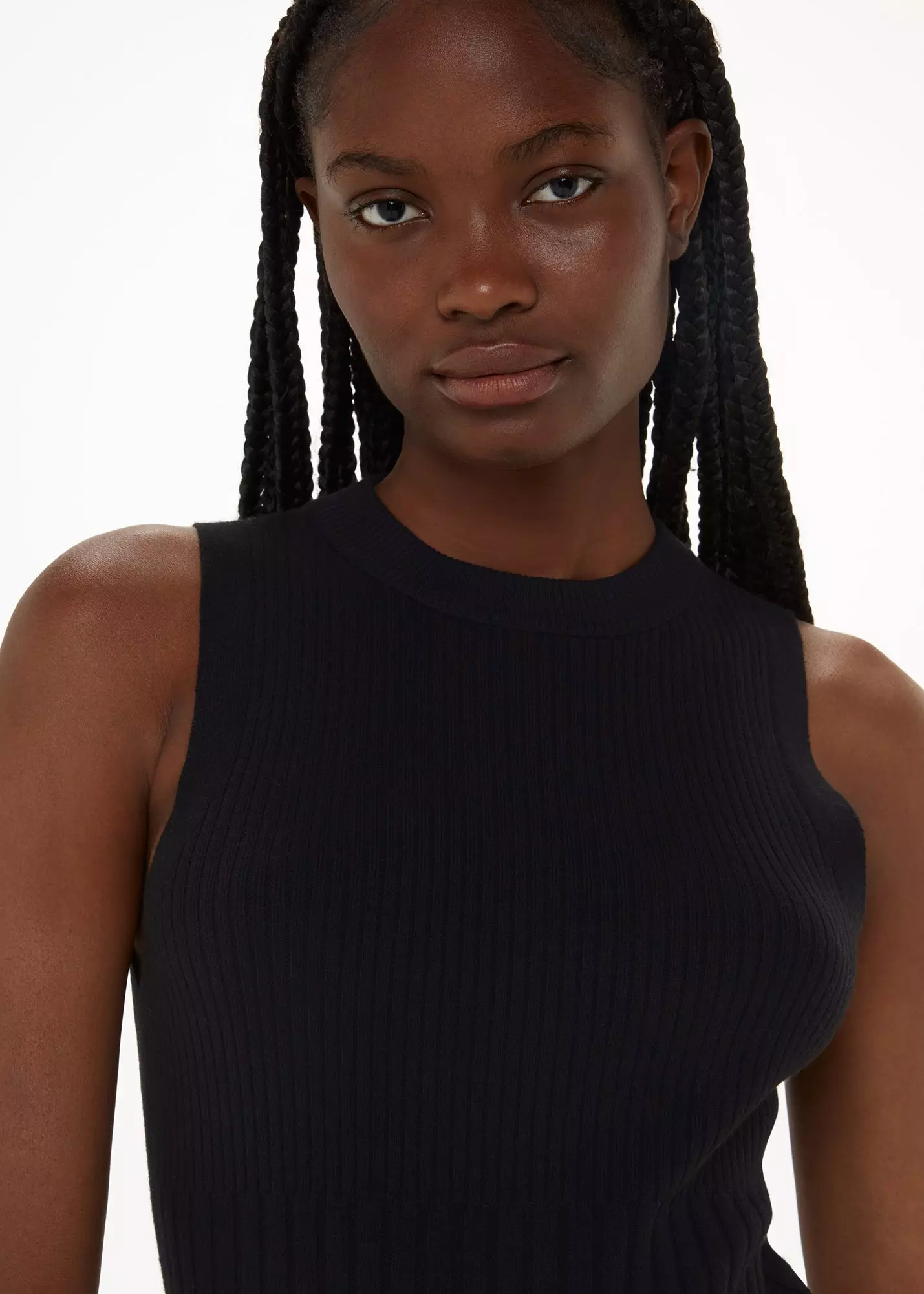 Black Ida Rib Detail Knit Dress alternative image