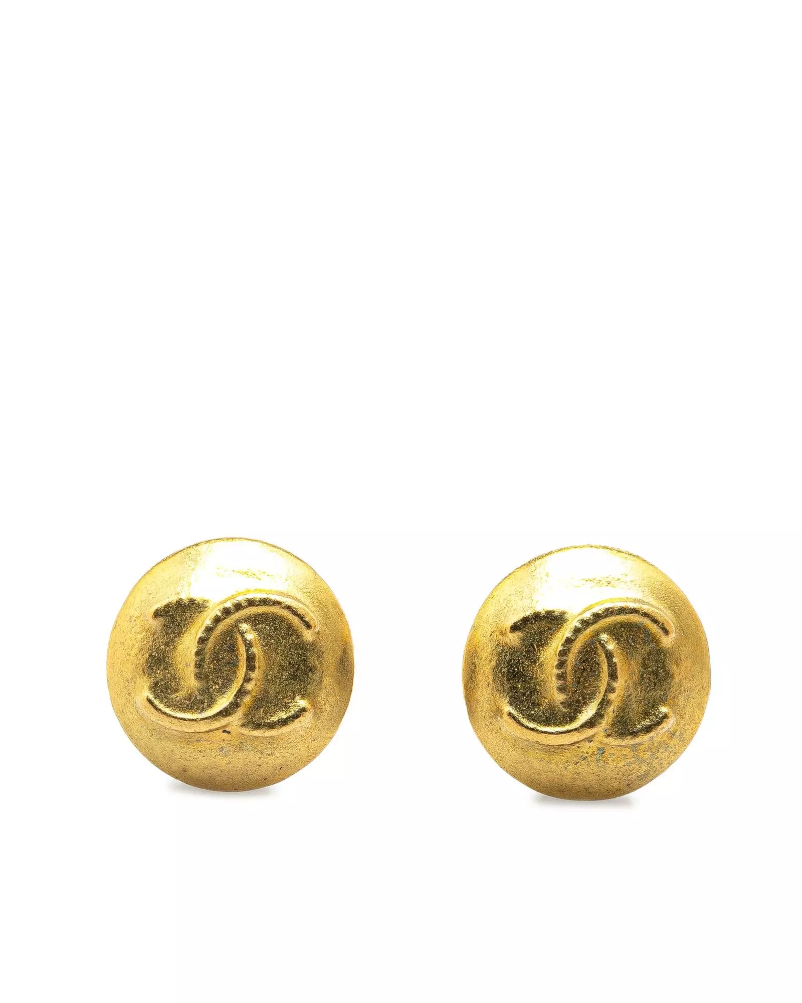 Preloved CC Logo Stud Earrings Women - Gold alternative image