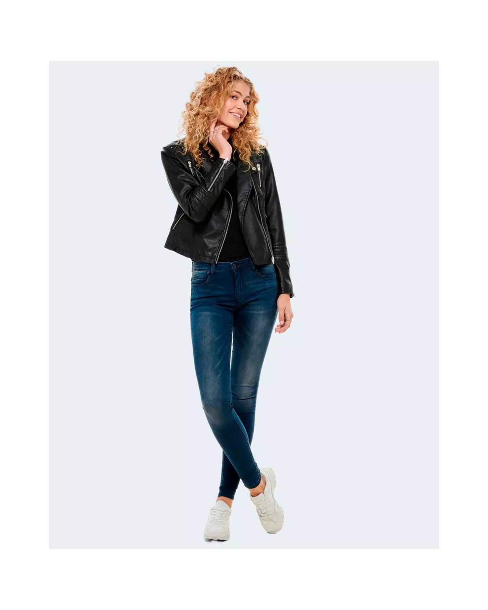 Moto Jacket Long Sleeves Black Women Blazers alternative image